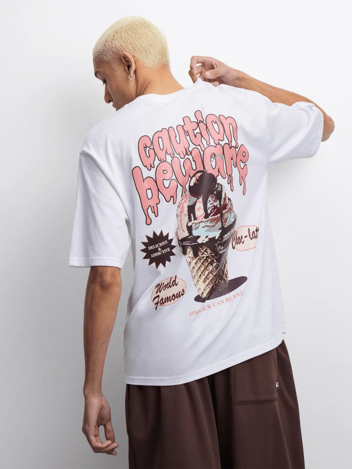 The FIX Men's White Ice Cream Graphic Top