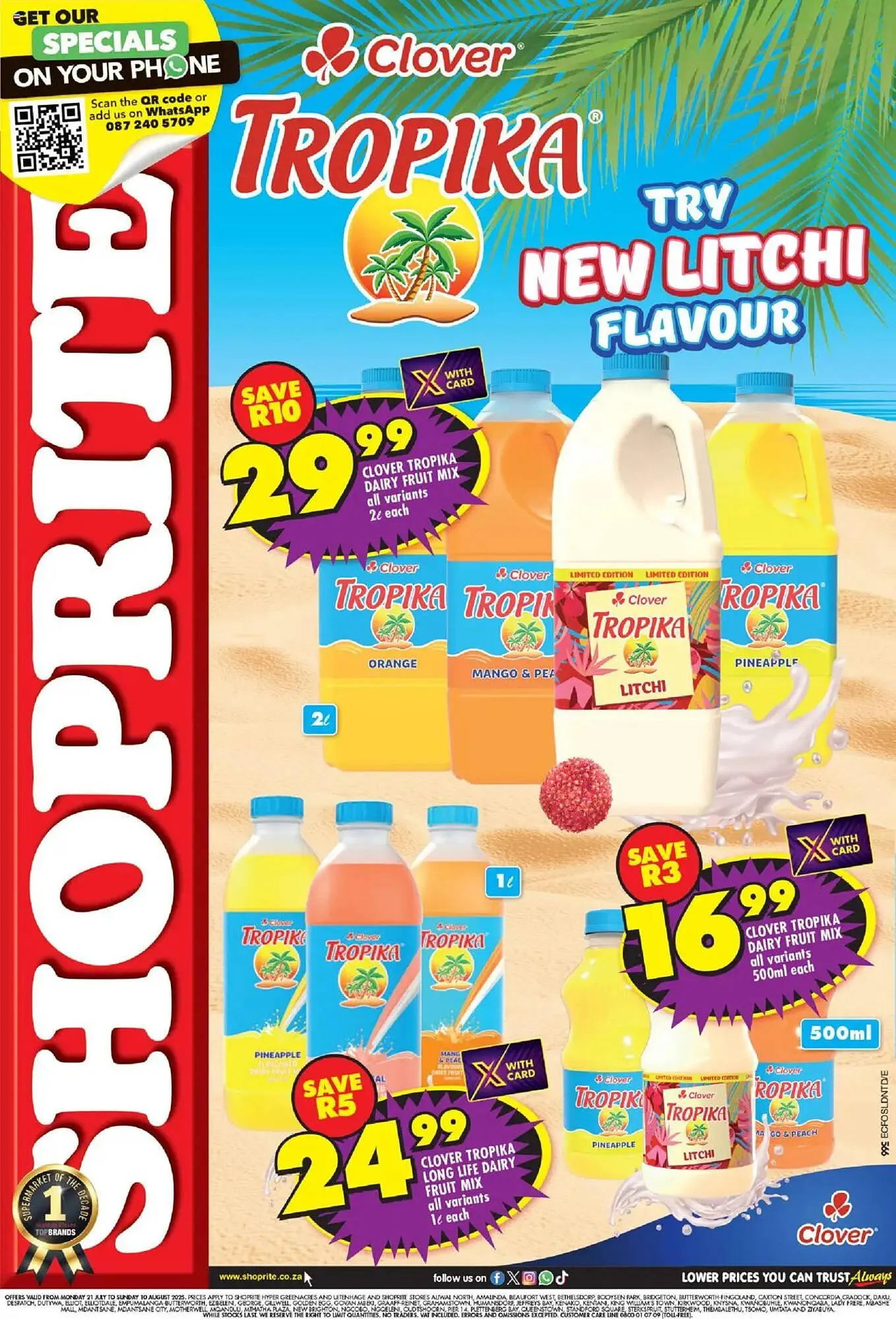 Shoprite catalogue from 21 July to 10 August 2025 - Catalogue Page 1