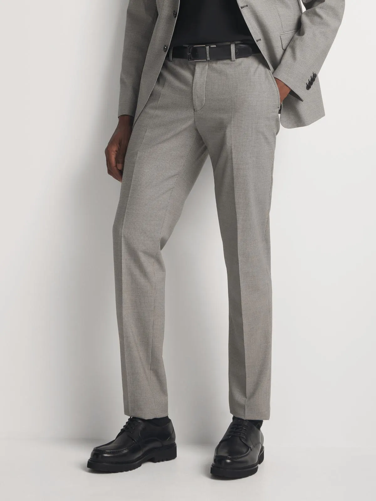 Fabiani Men's Puppytooth Wool Suit Trouser