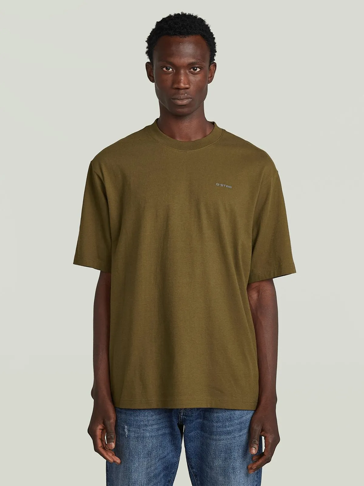 G-Star Men's Boxy Base Green/Brown T-Shirt
