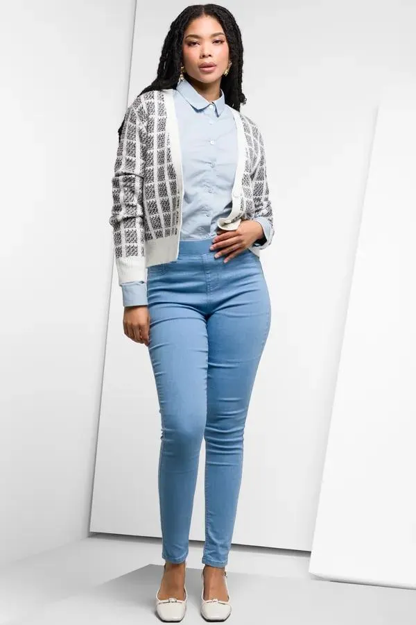 Lift & shape pull on jeggings blue