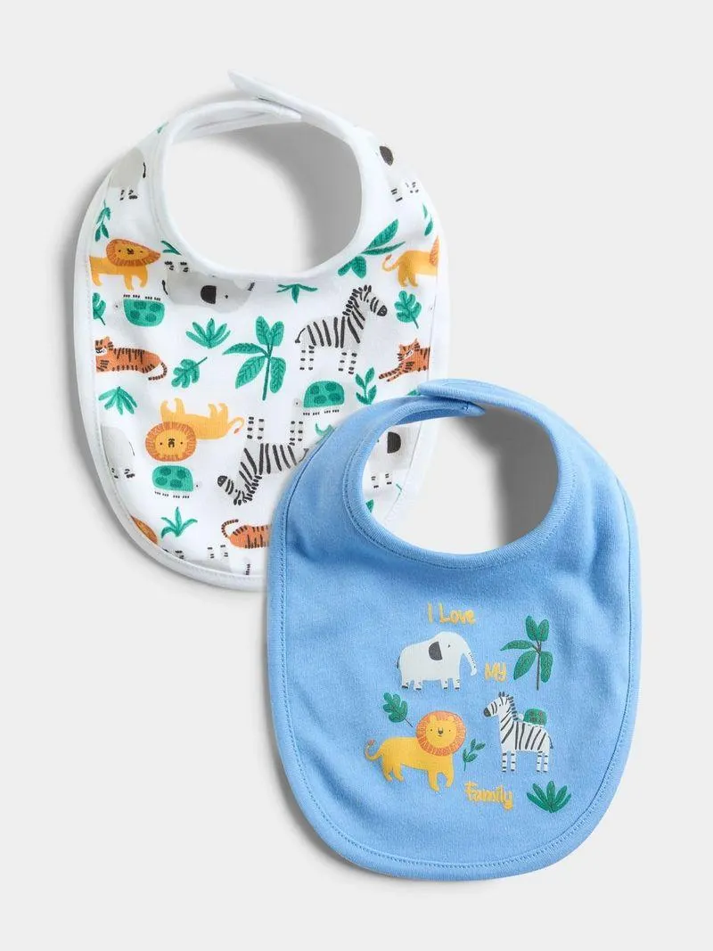 Jet Baby Unisex 2-Pack Blue Bibs
