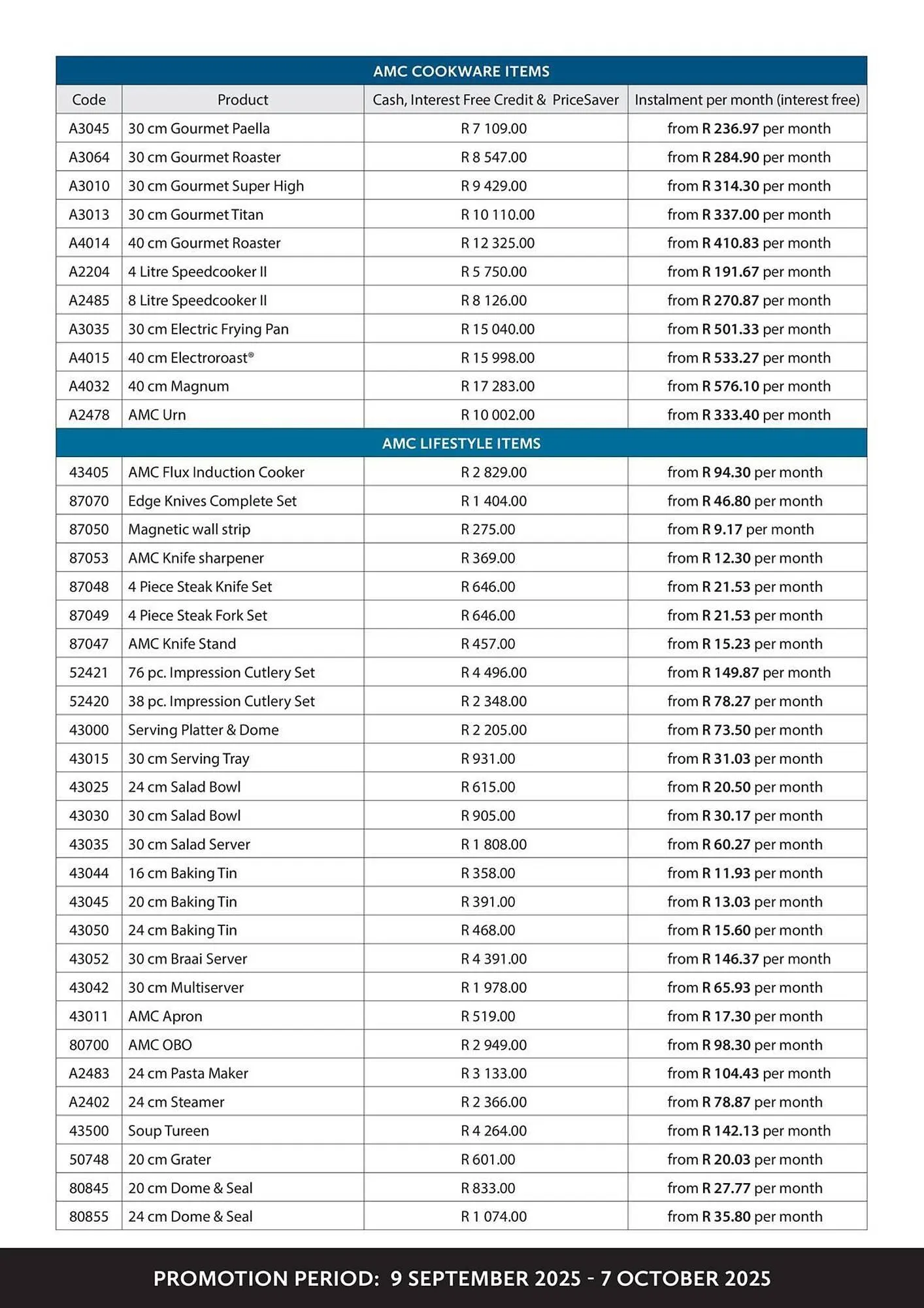 AMC Cookware catalogue from 9 September to 7 October 2025 - Catalogue Page 6