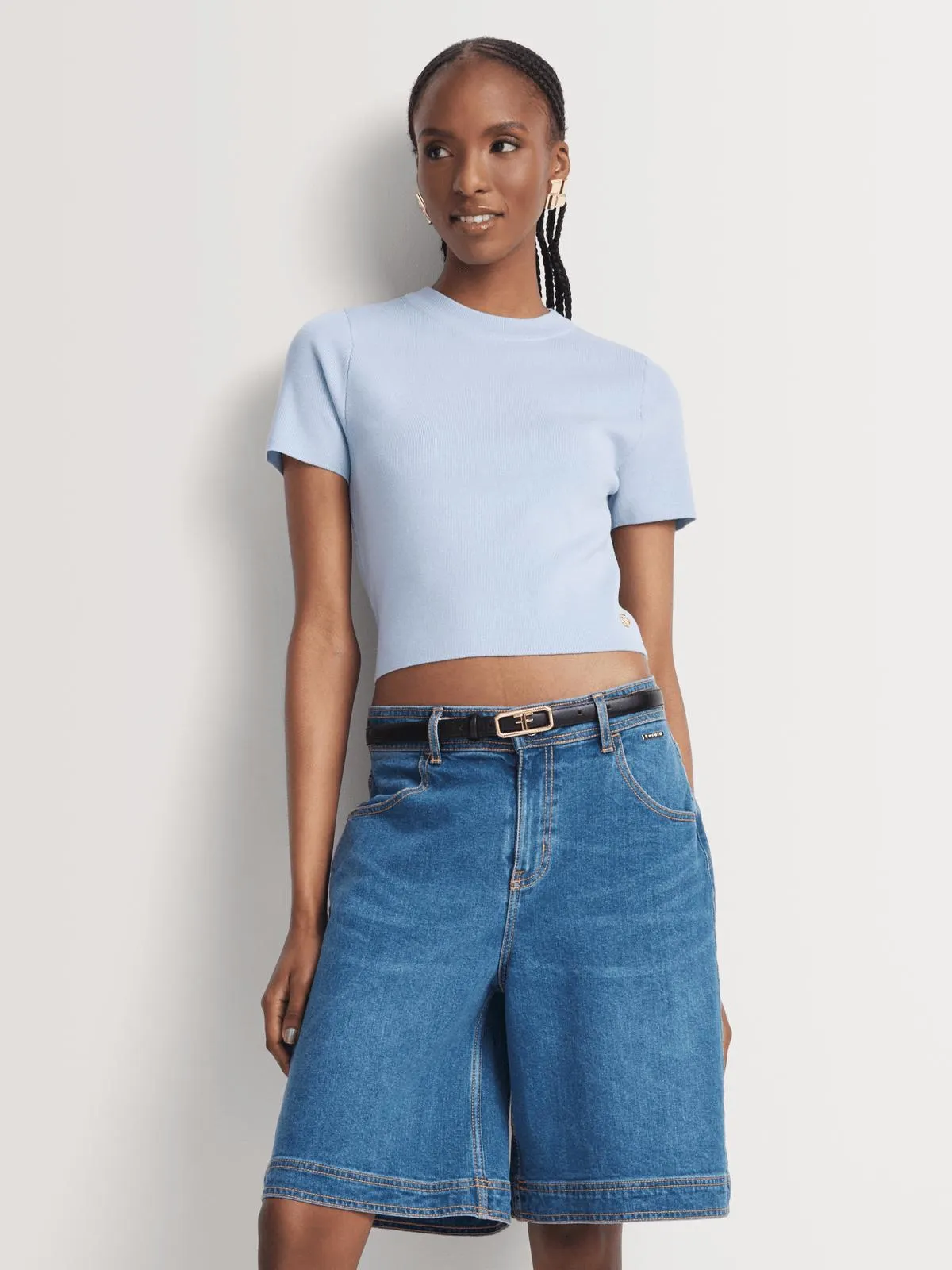 FF Denim Bermuda Shorts