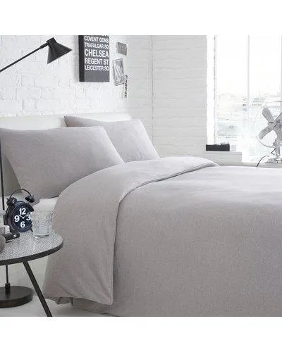 Simon Baker Poly-Cotton Duvet Set (Platinum) (Queen)