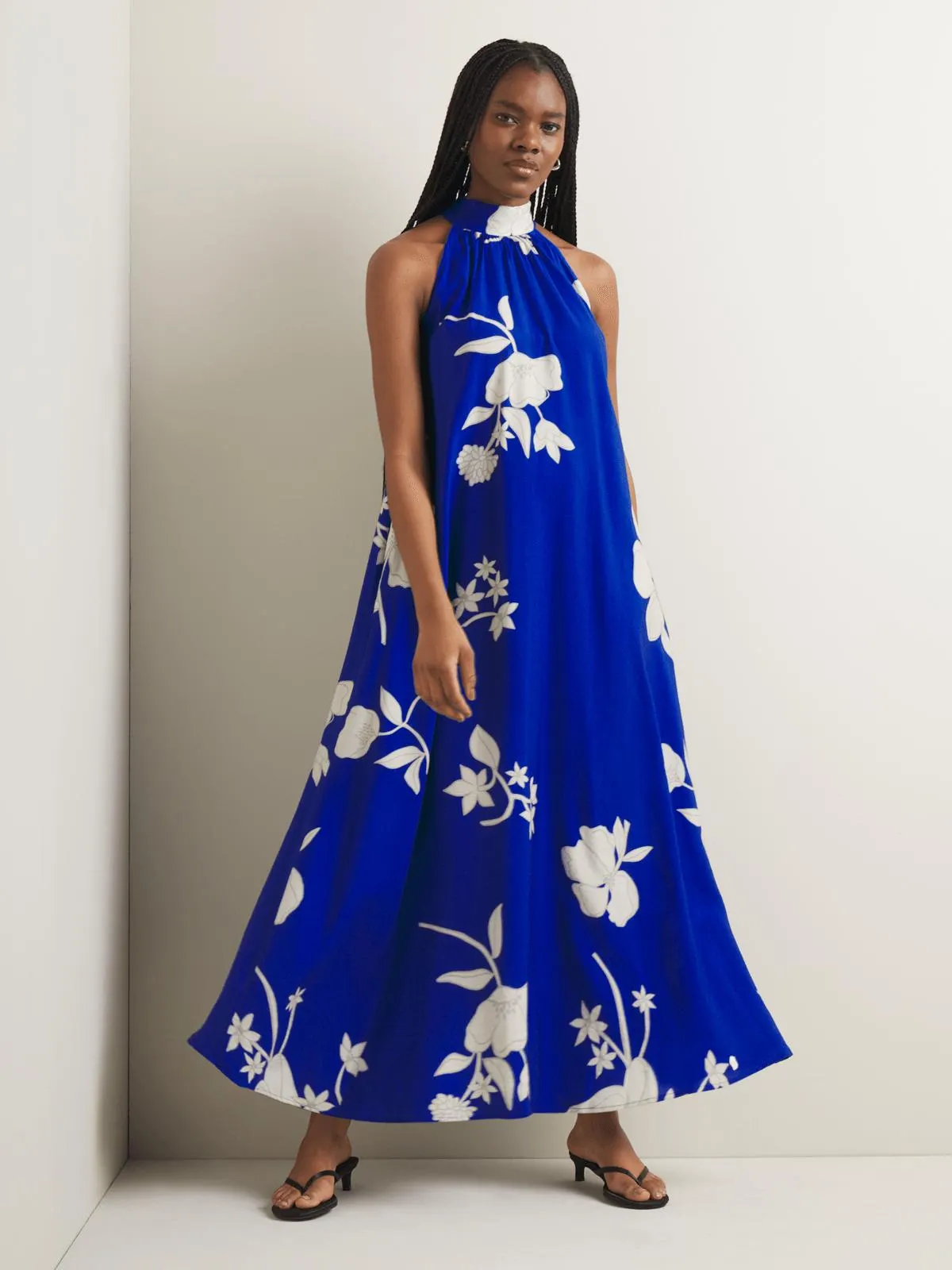 Women's Iconography Tie Back Funnel Neck Maxi Dress