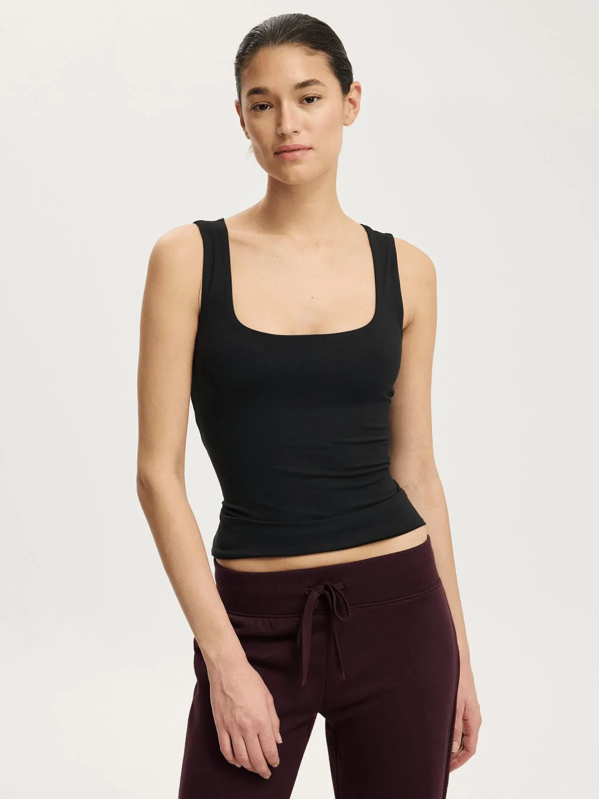 Women's Cotton On Black Hold Me Scoop Tank Top