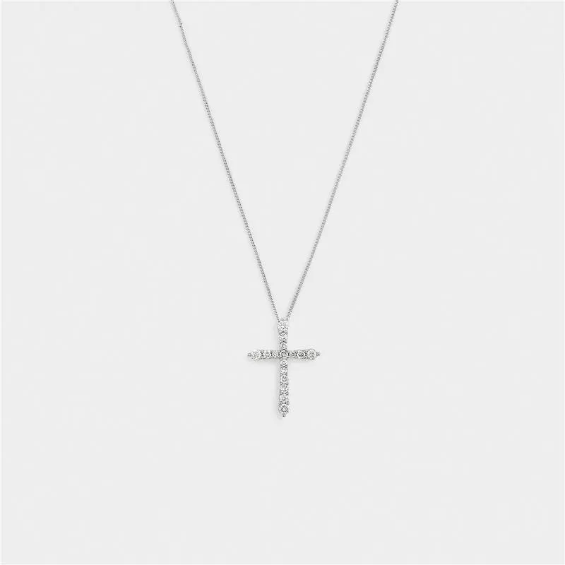 White Gold 0.5ct Lab Grown Diamond Women’s Cross Pendant