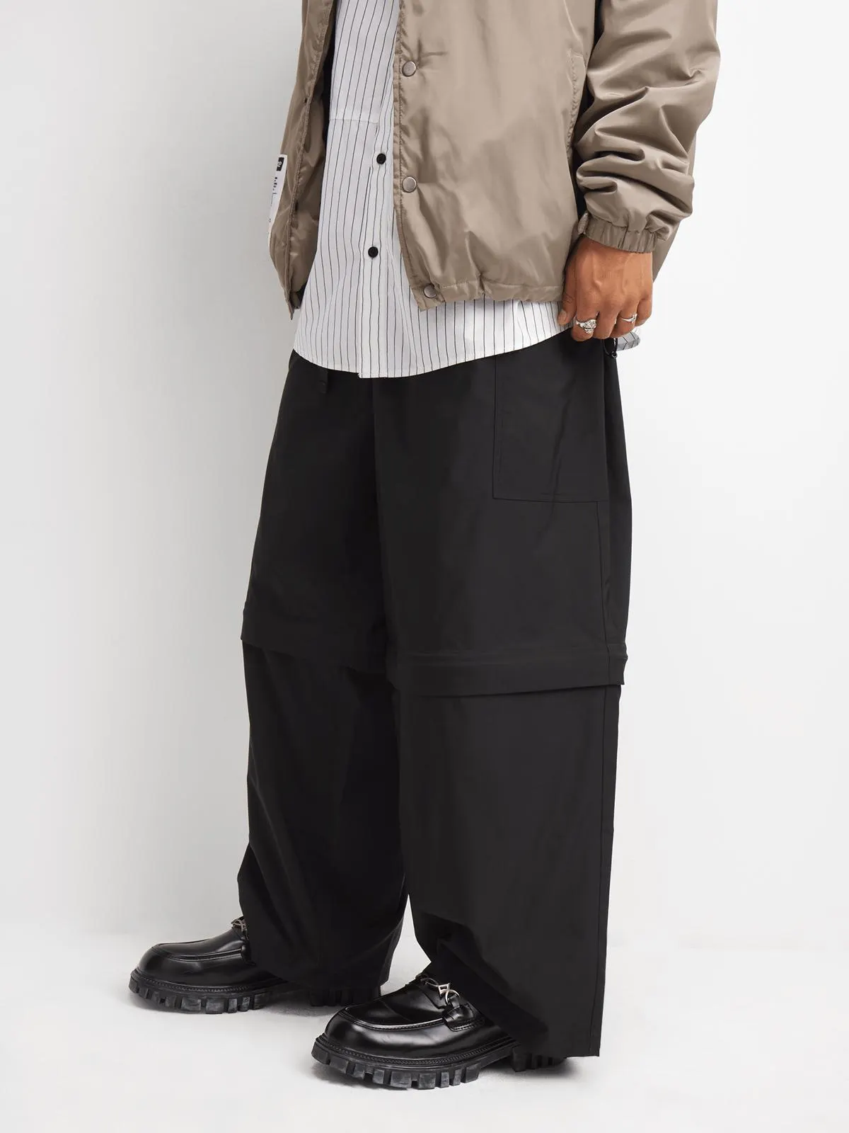 Men's Black Cargo Zip Off Pants