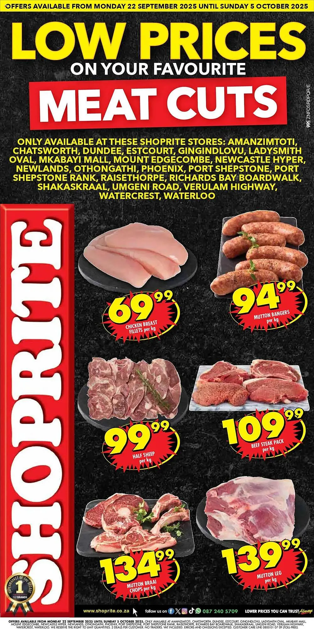 Shoprite catalogue from 22 September to 5 October 2025 - Catalogue Page 1