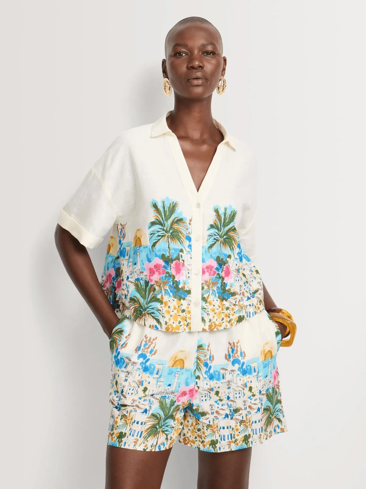 Co-Ord Border Print Shorts