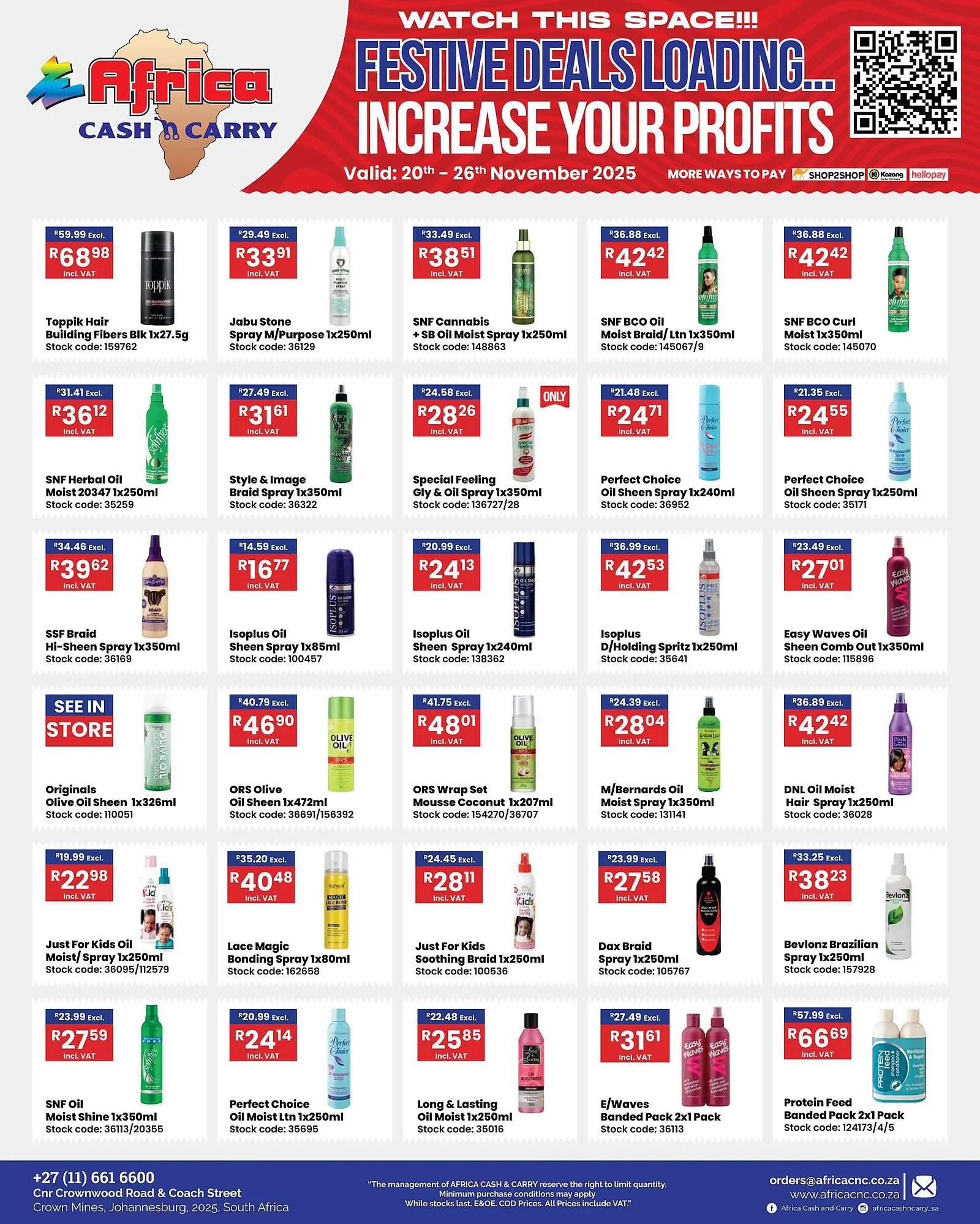 Africa Cash and Carry catalogue from 20 November to 26 November 2025 - Catalogue Page 1