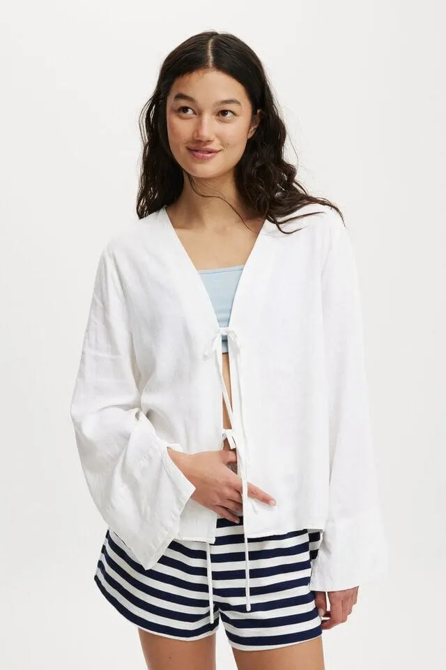 Haven Tie Front Longsleeve Top