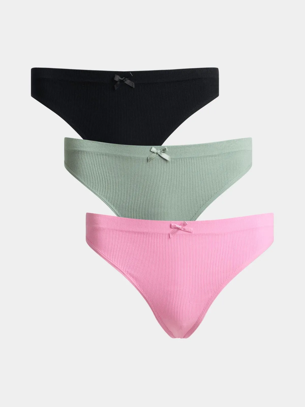 Jet Women's 3 Pack Pink Sage Black Thong
