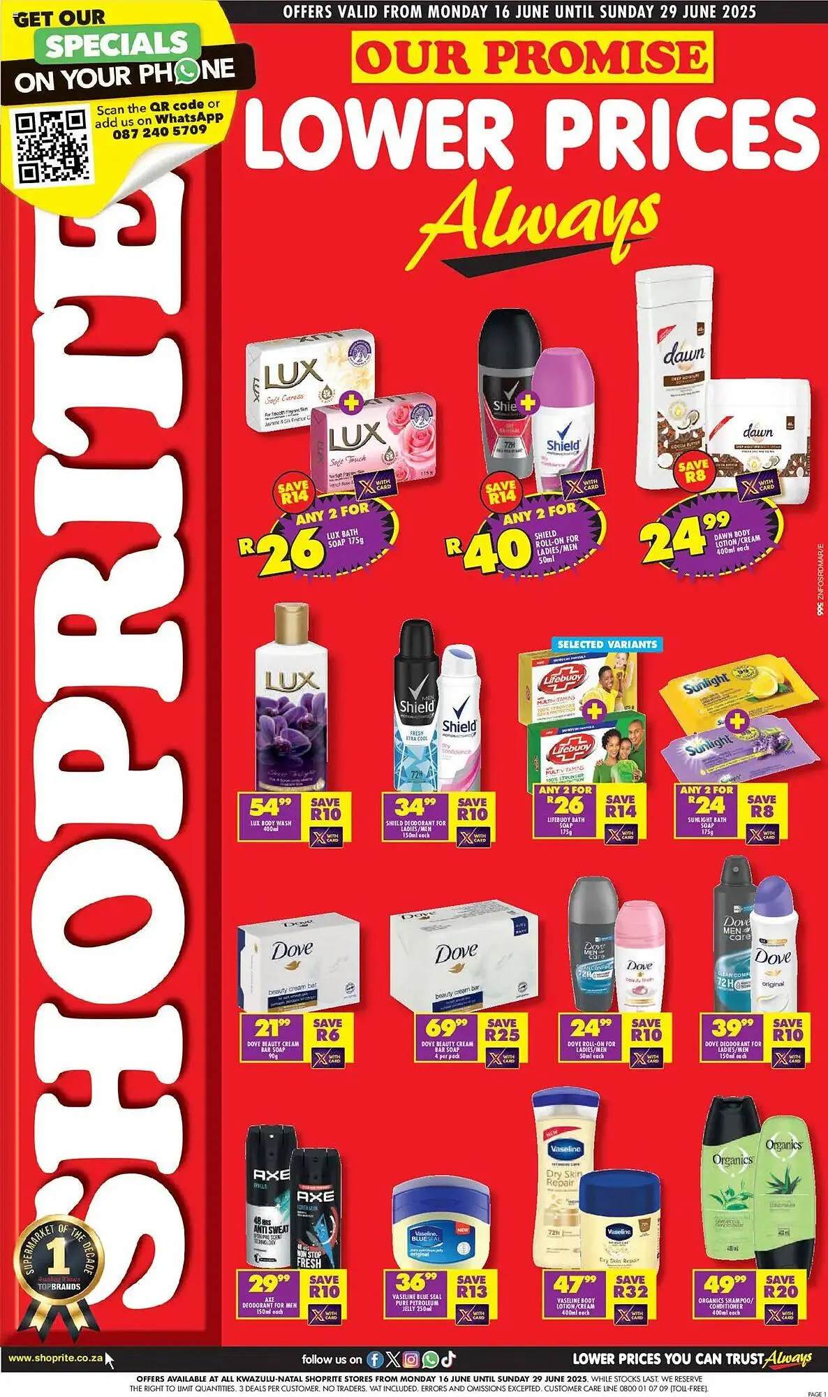 Shoprite catalogue from 16 June to 29 June 2025 - Catalogue Page 1