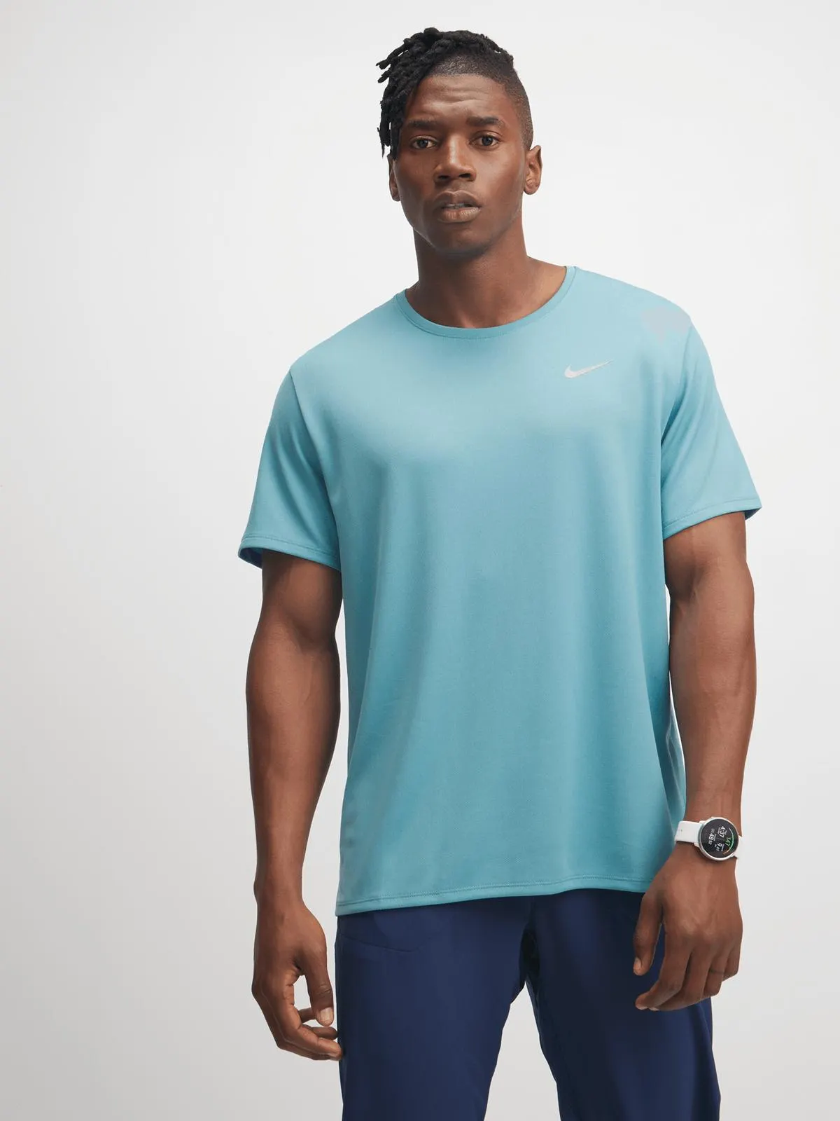 Nike Mens Dri-FIT UV Miler Denim Turquoise Tee