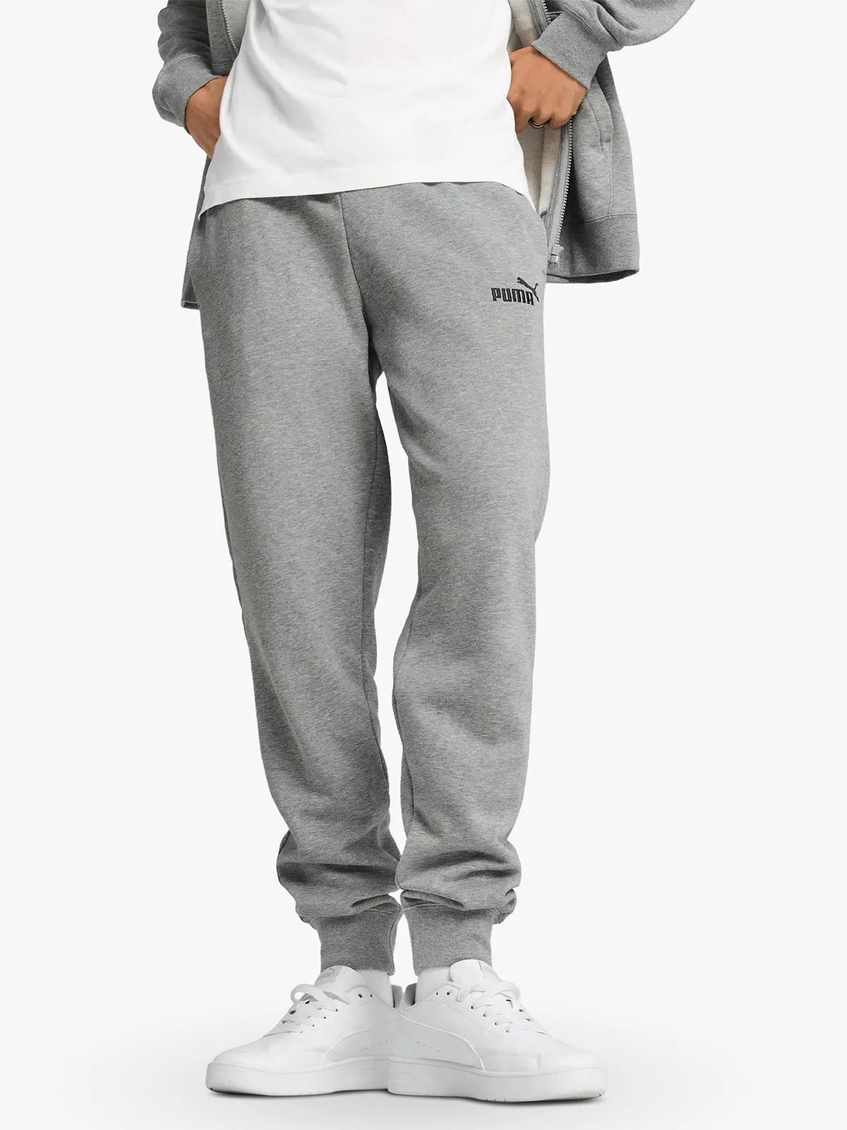 Puma Mens Essential No.1 Logo Grey Sweatpants