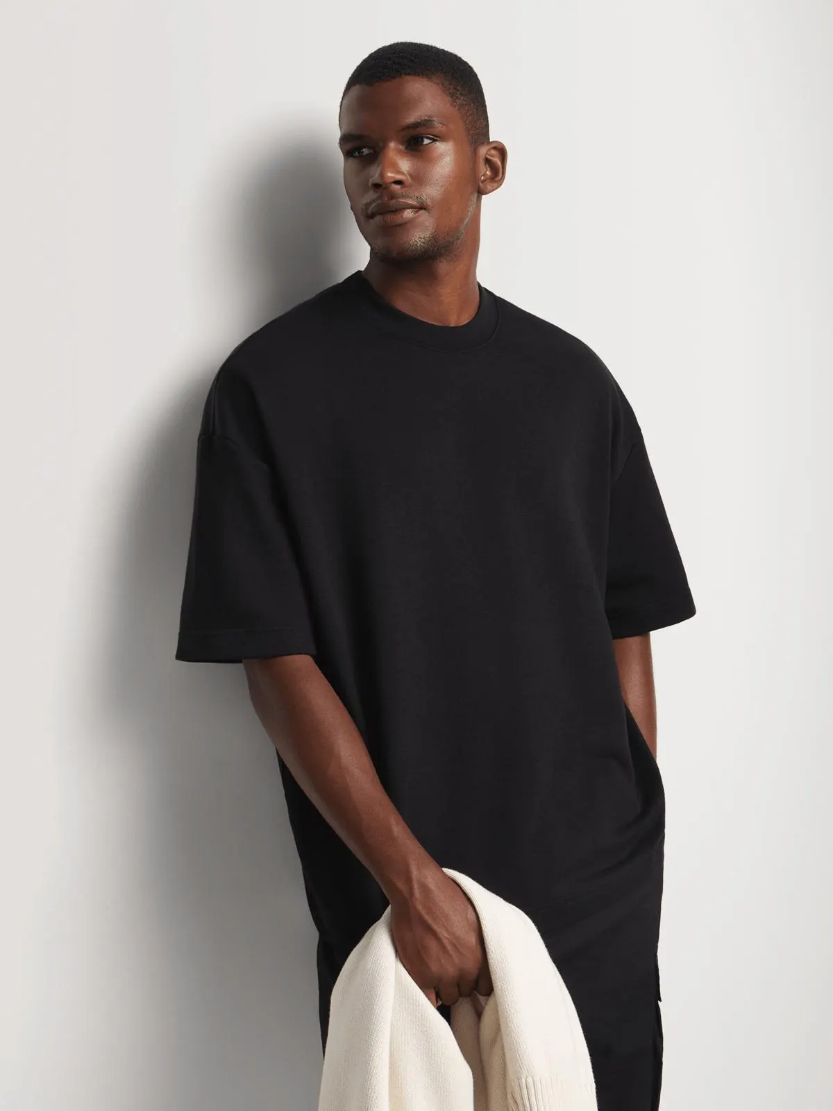 Men's Markham Half Sleeve Fleece Black T-Shirt