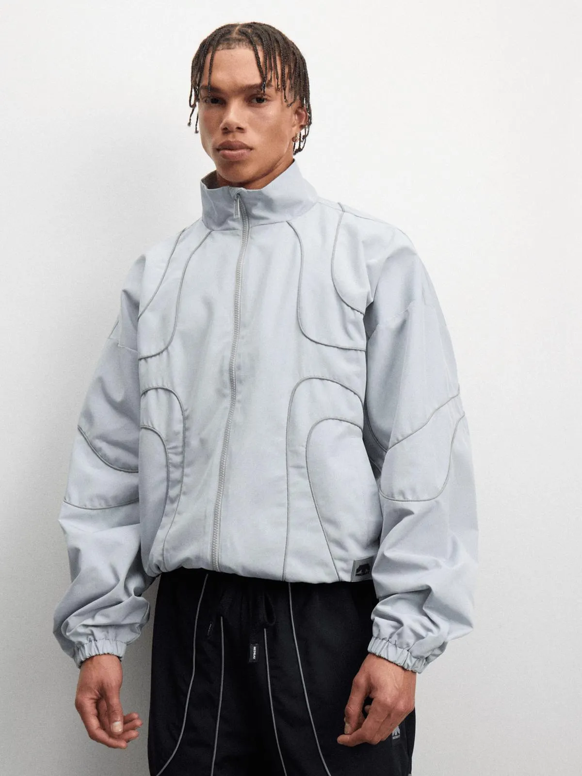 Redbat Athletics Men's Grey Windbreaker Jacket