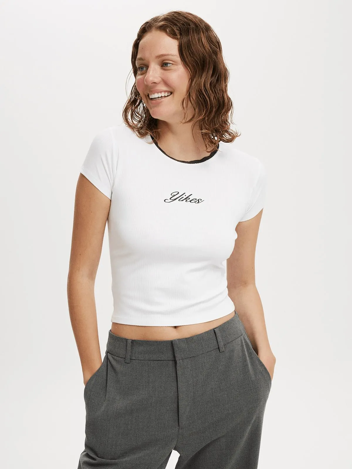 Women's Cotton On White Urban Graphic Baby T-shirt