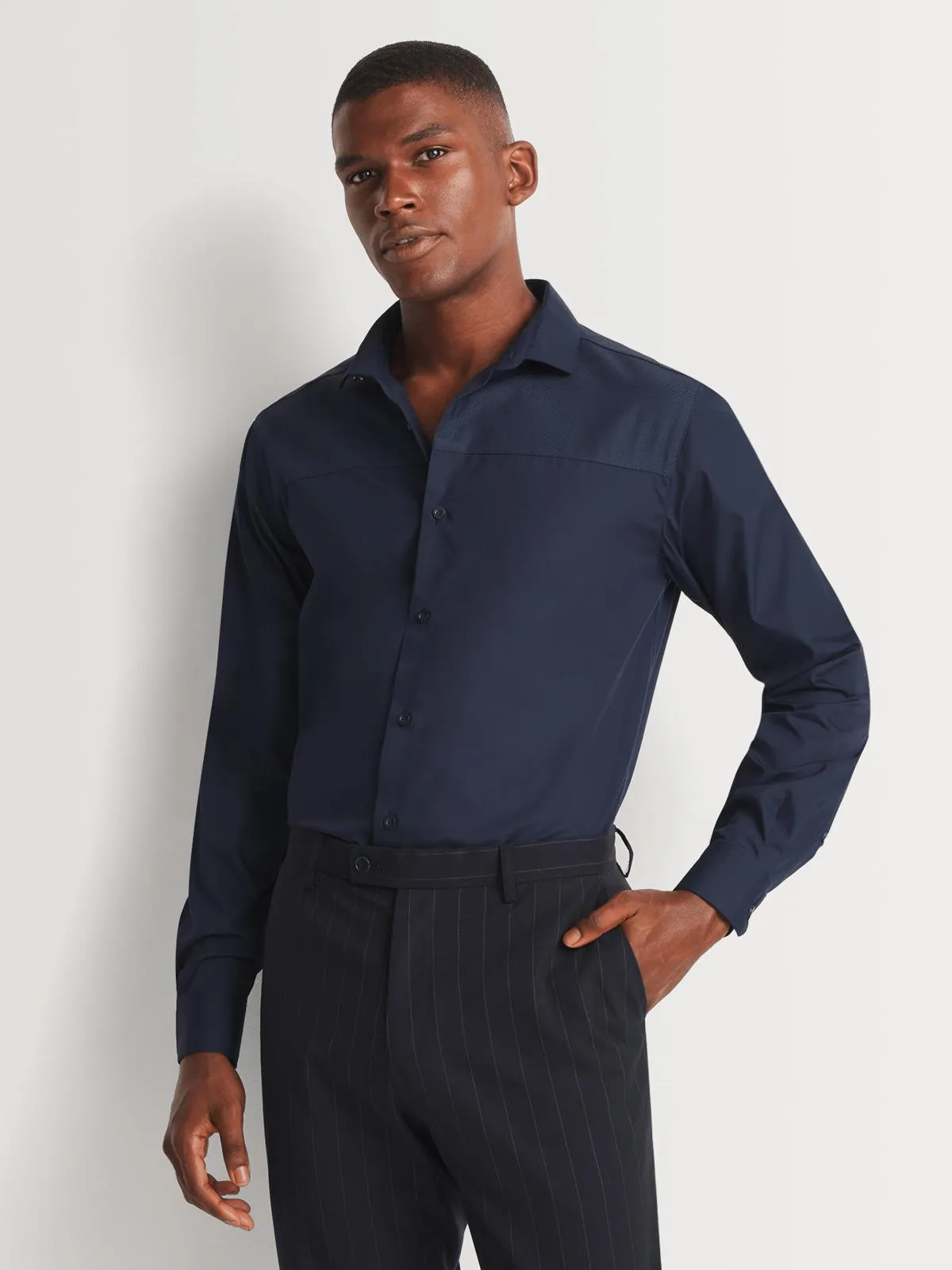 Men's Markham Clean Mesh Insert Navy Shirt