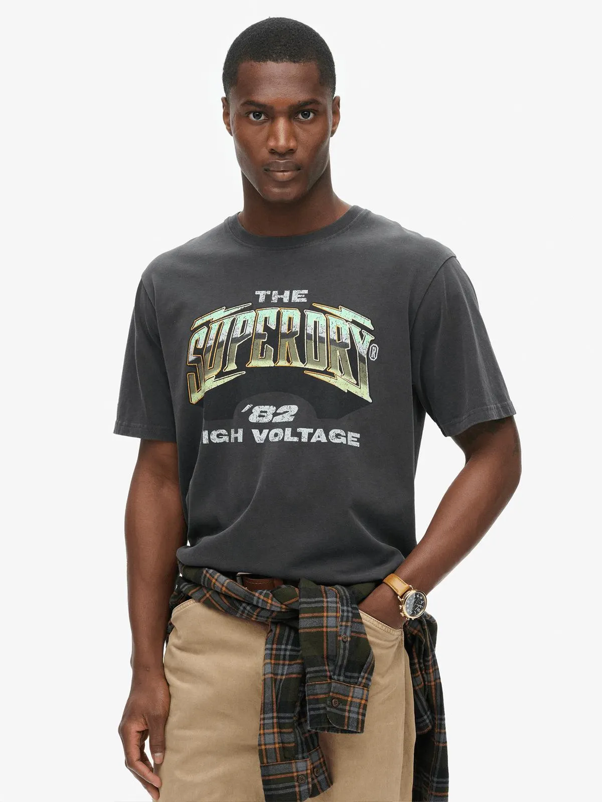 Men's Superdry Black 70S Rock Graphic Band T-Shirt