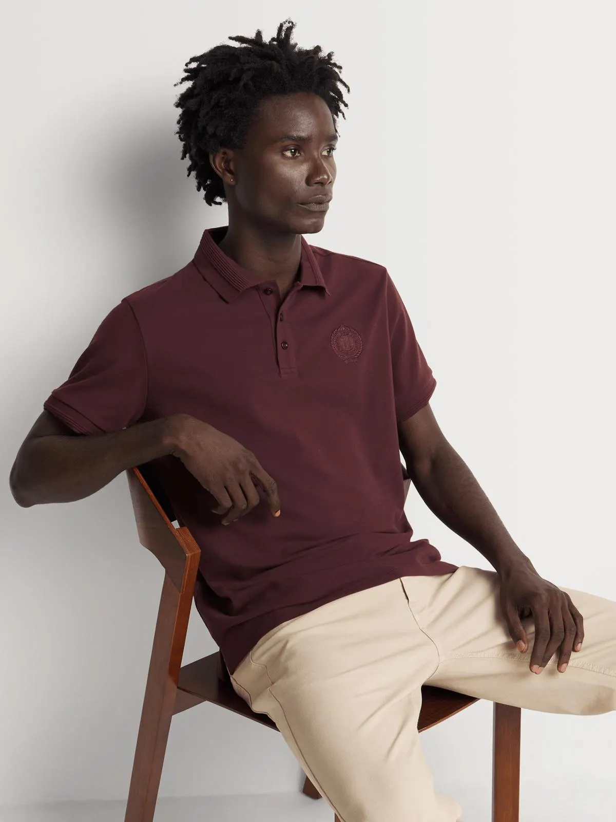 Fabiani Men's Plum Pique Polo Golfer