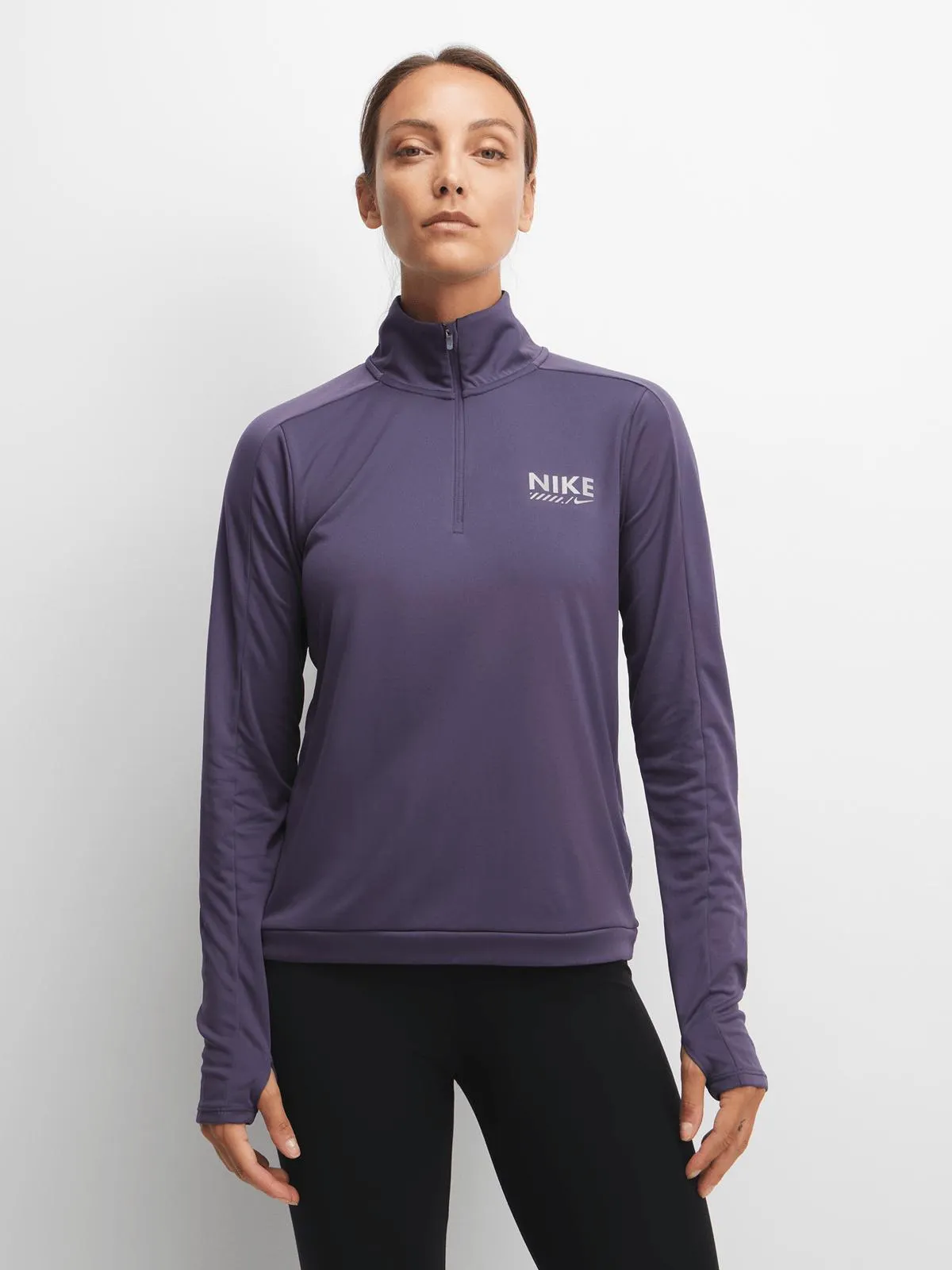 Womens Nike Dri-Fit Pacer 1/4 Zip Dark Raisin Running Top