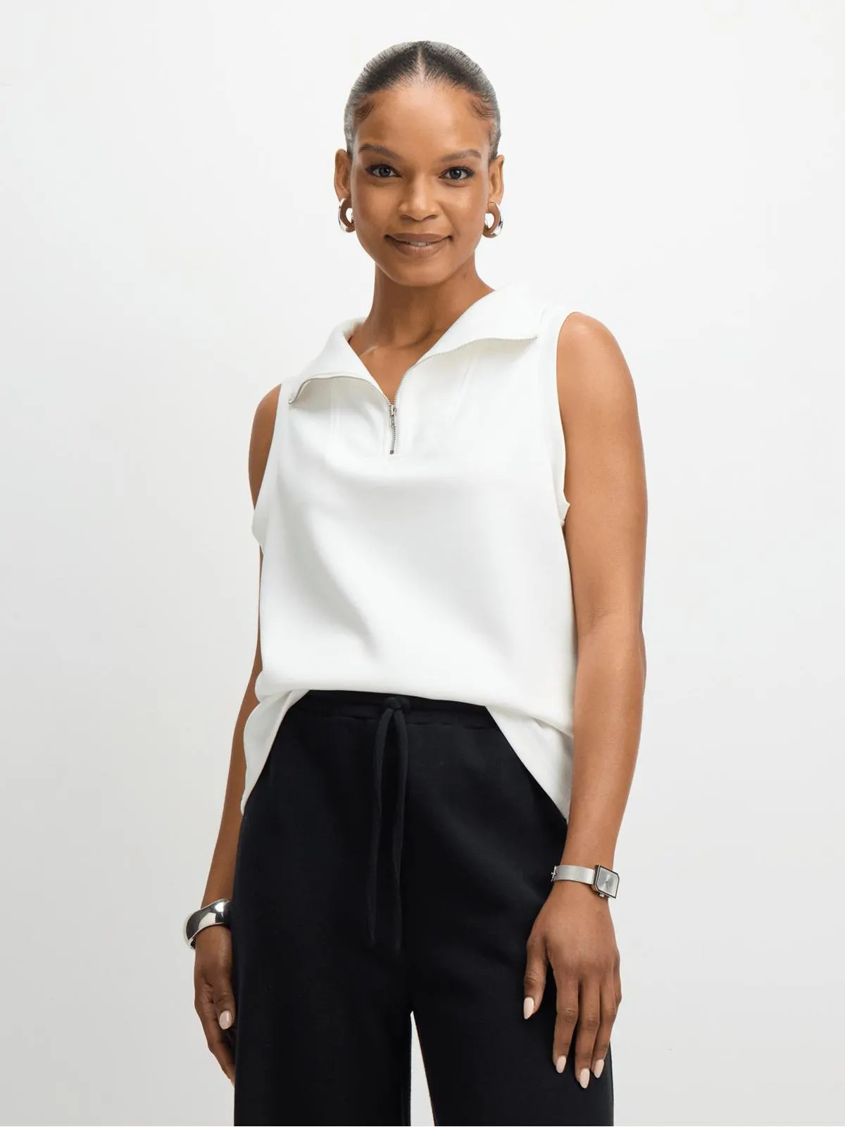 Jet Women's Milk Short Sleeve Zip Top