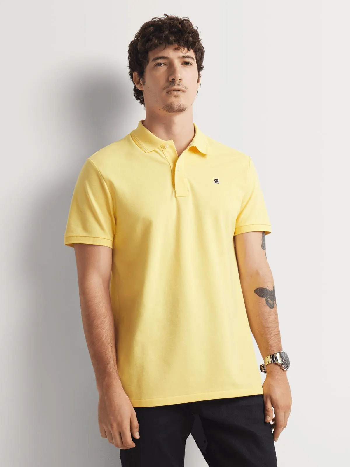 G-Star Men's Dunda Buff Yellow Polo