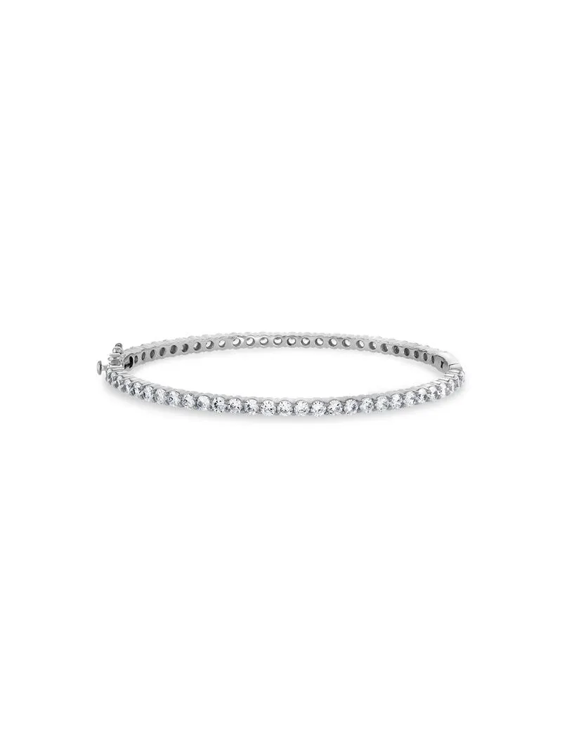 Chete Platinum & Sterling Silver Diamondlite Cubic Zirconia Bangle