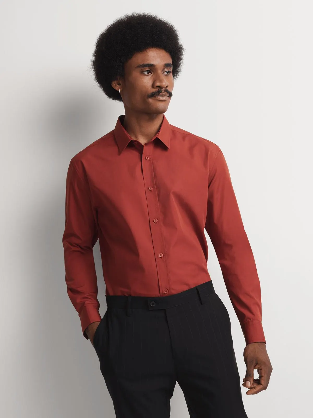 Markham Men's Fashion Lounge Burgundy Shirt