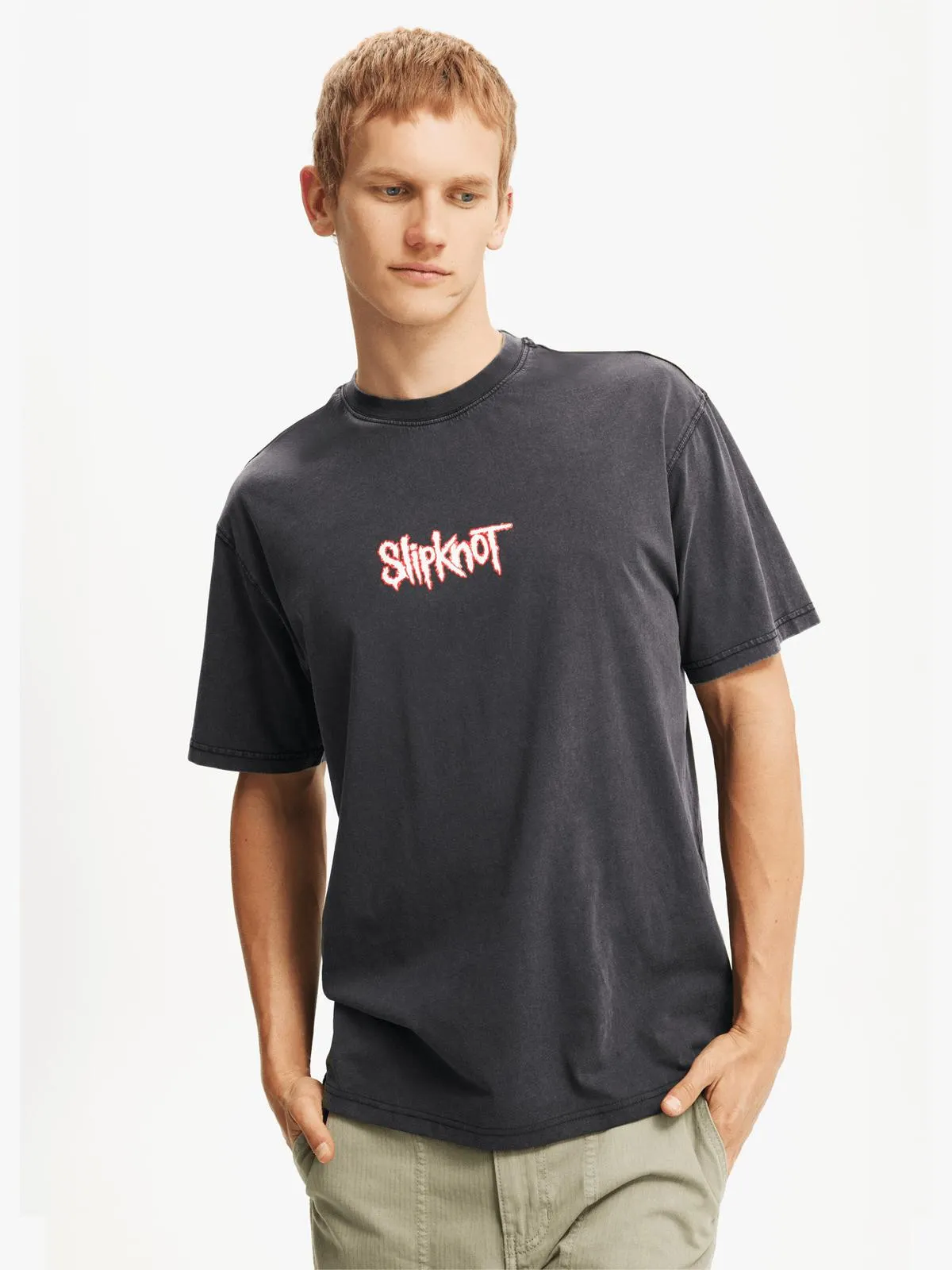 Men's Cotton On Black Premium Loose Fit Music T-Shirt