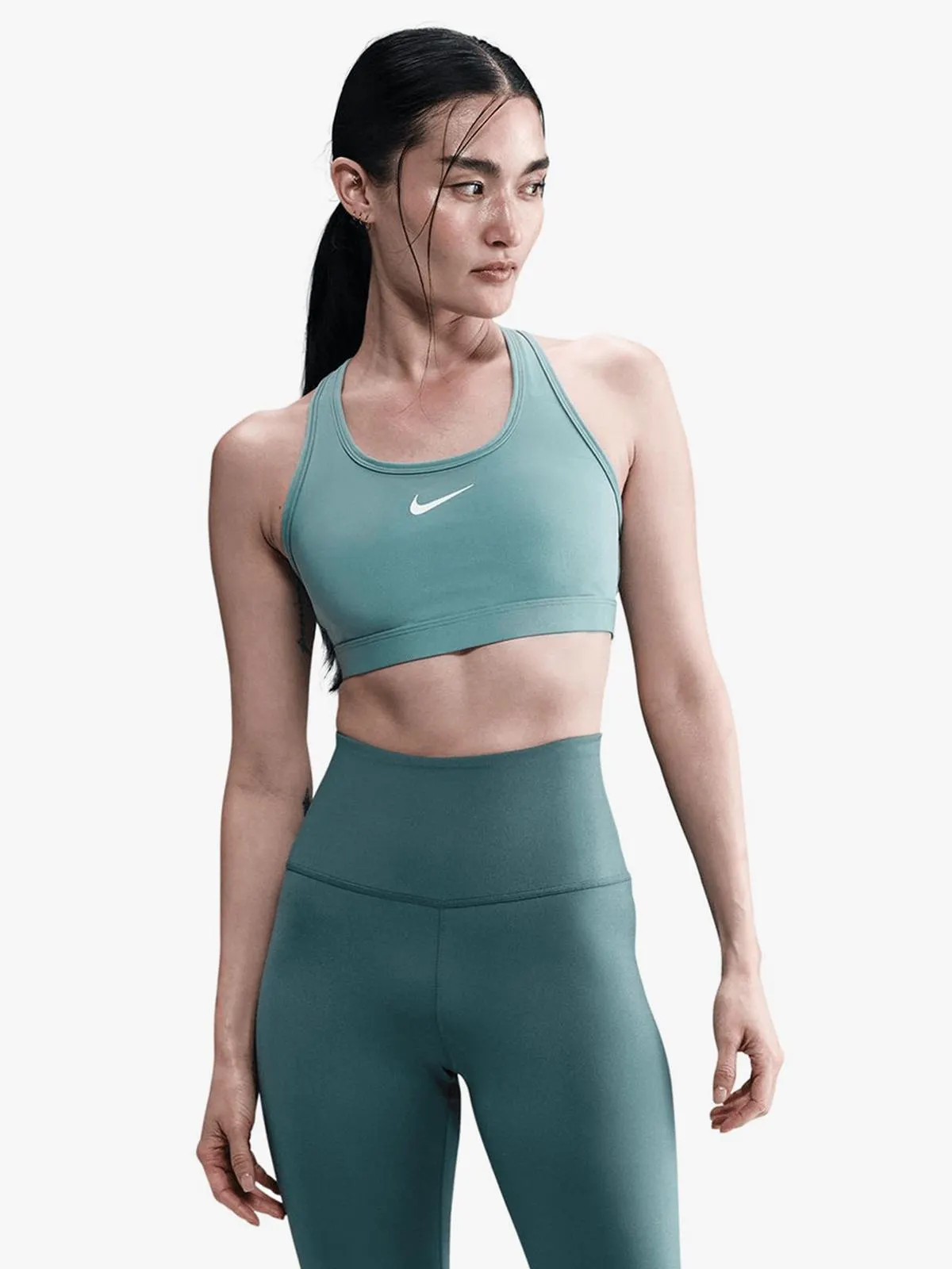 Nike Womens Swoosh Padded Cannon/White Sport Bra