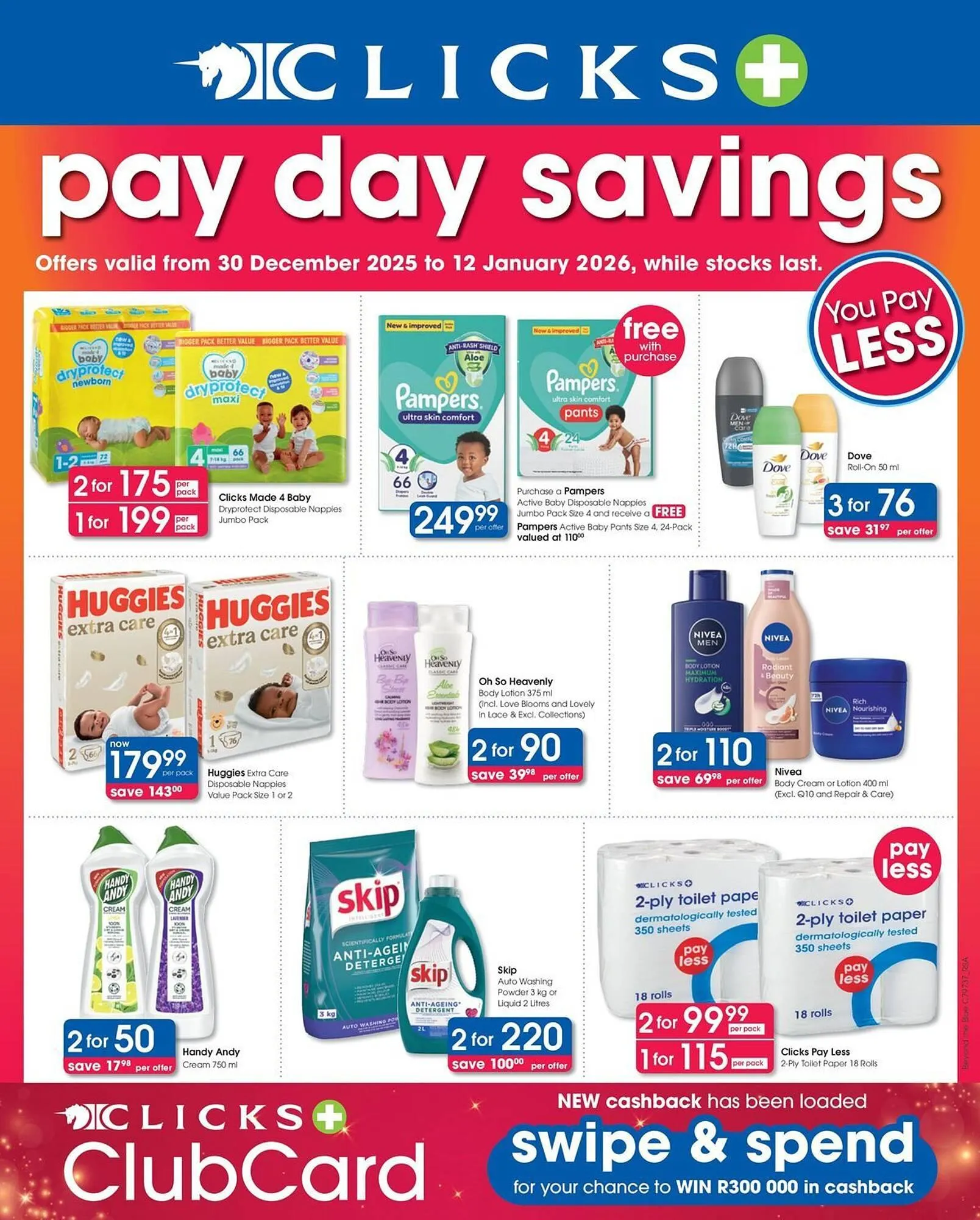 Clicks catalogue from 30 December to 12 January 2026 - Catalogue Page 1