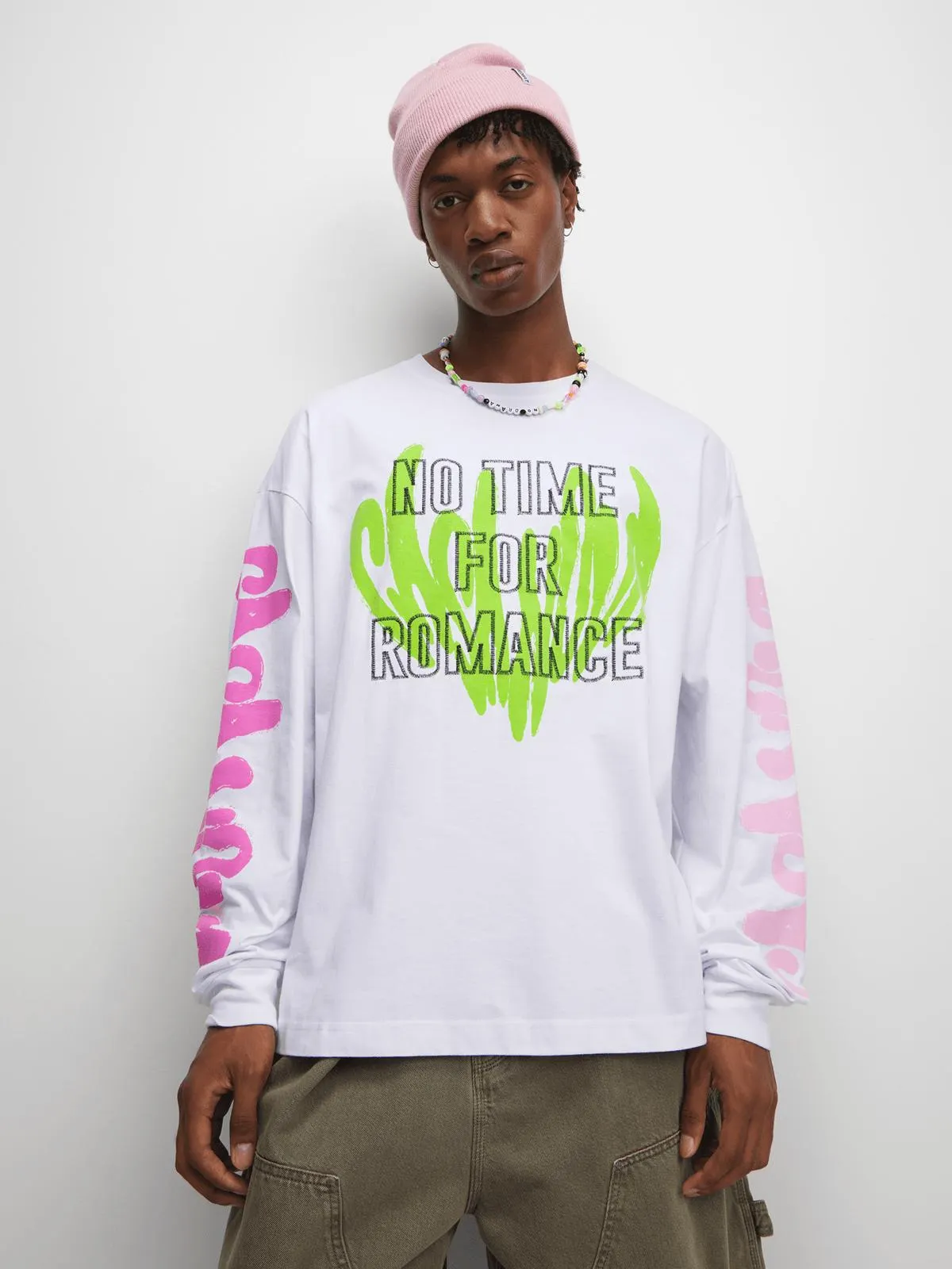 Redbat Men's V-Day Long Sleeve Box White T-shirt