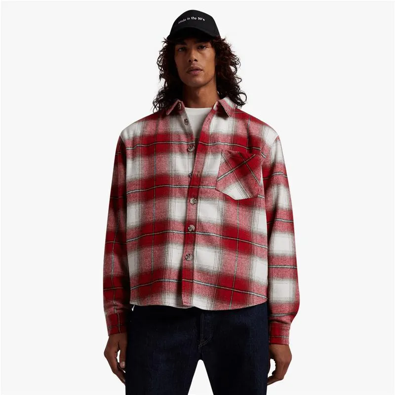 Men's Red Shadow Check Shacket