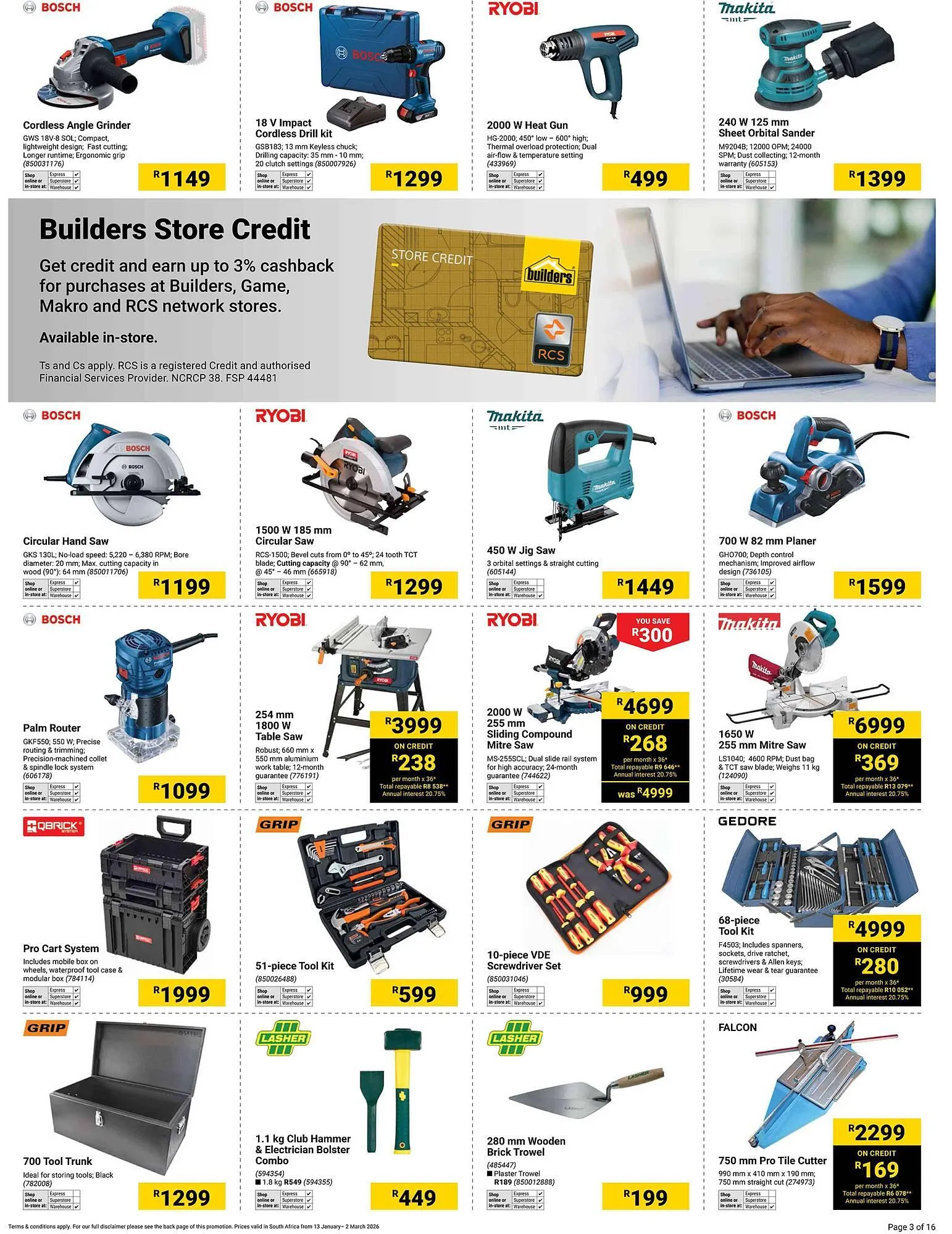 Builders Warehouse catalogue from 13 January to 2 March 2026 - Catalogue Page 3