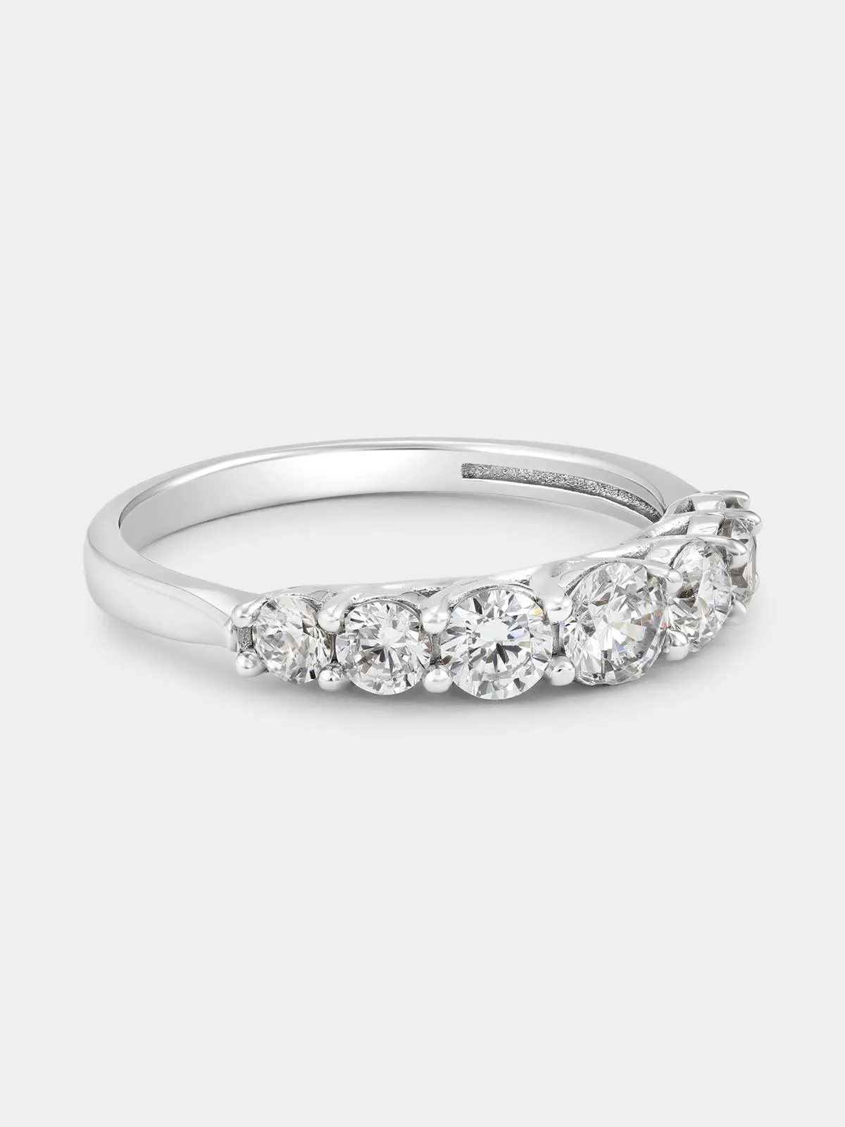 White Gold Cubic Zirconia Graduated Eternity Ring