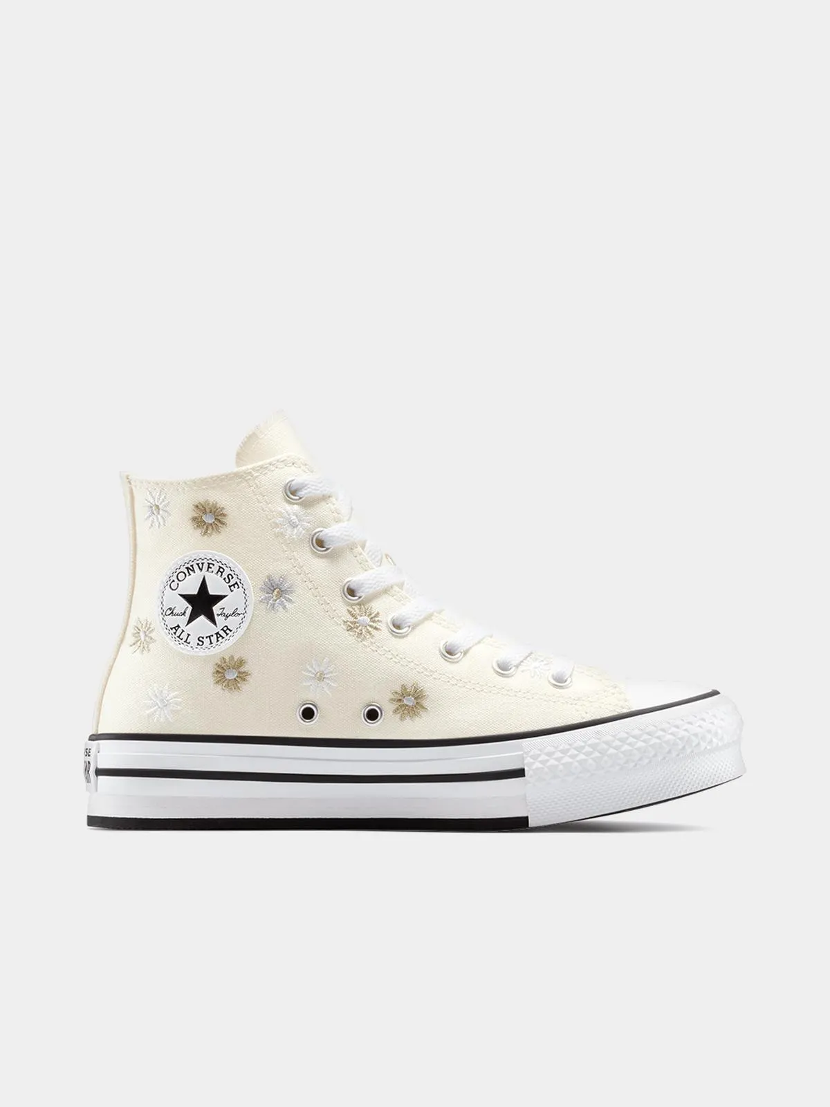 Converse Junior Grade-School Chuck Taylor All Star Lift Florals Cream/White Sneakers