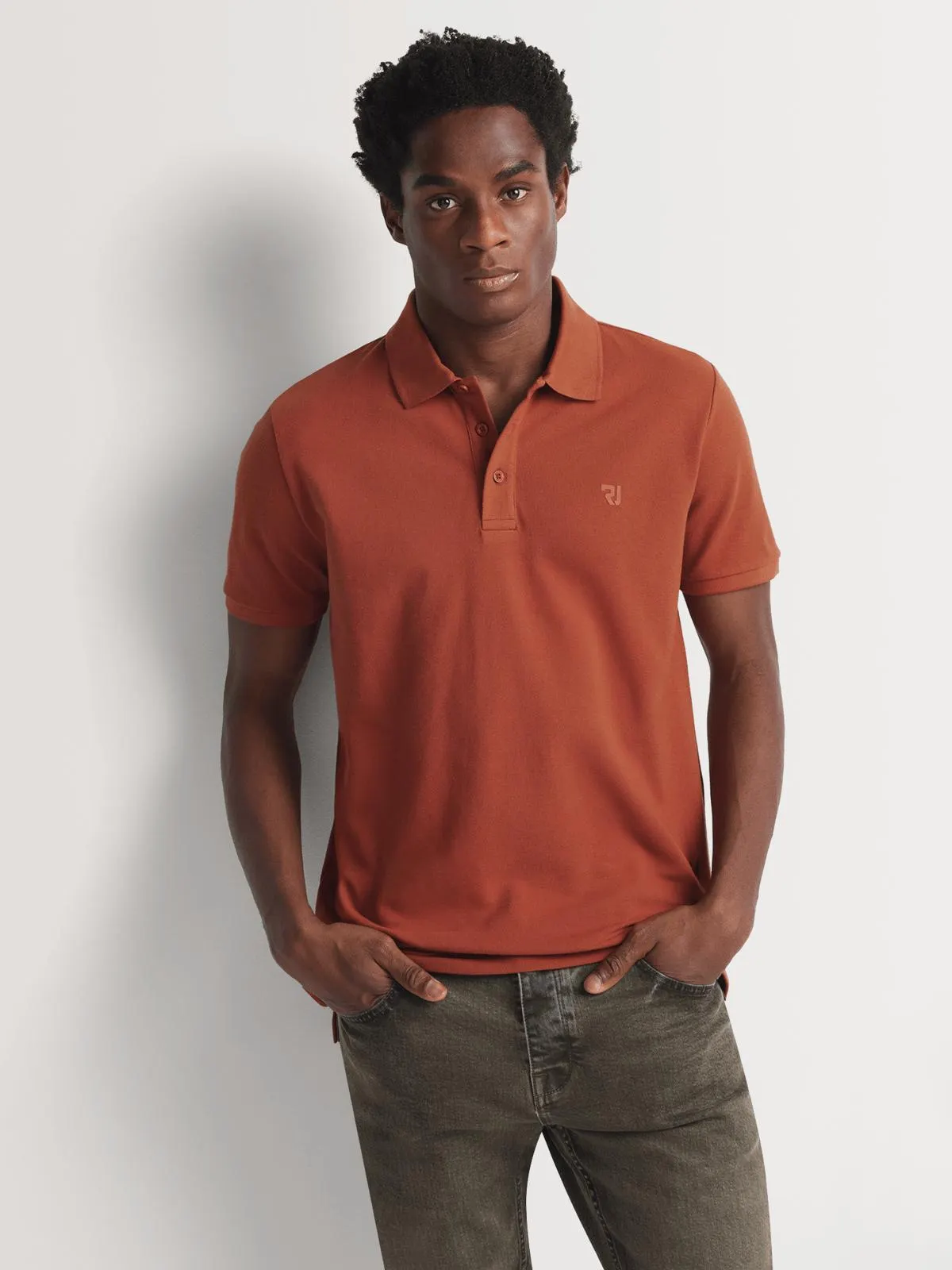 Relay Jeans Men's Slimfit Burnt Orange Golfer
