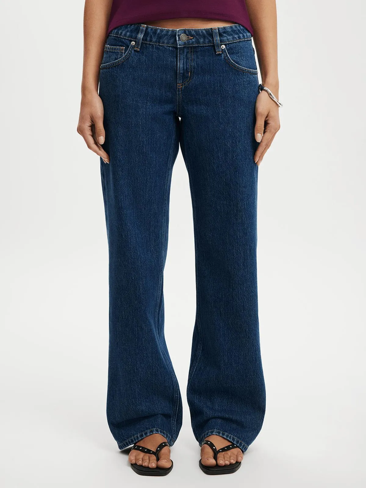 Women's Cotton On Blue Low Rise Straight Jeans