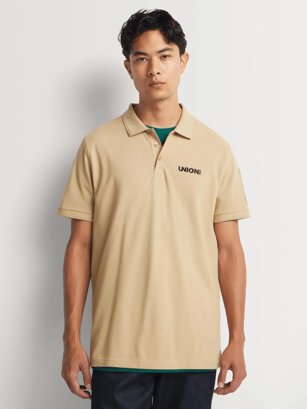 Union-DNM Men's Knitted Camel Golfer