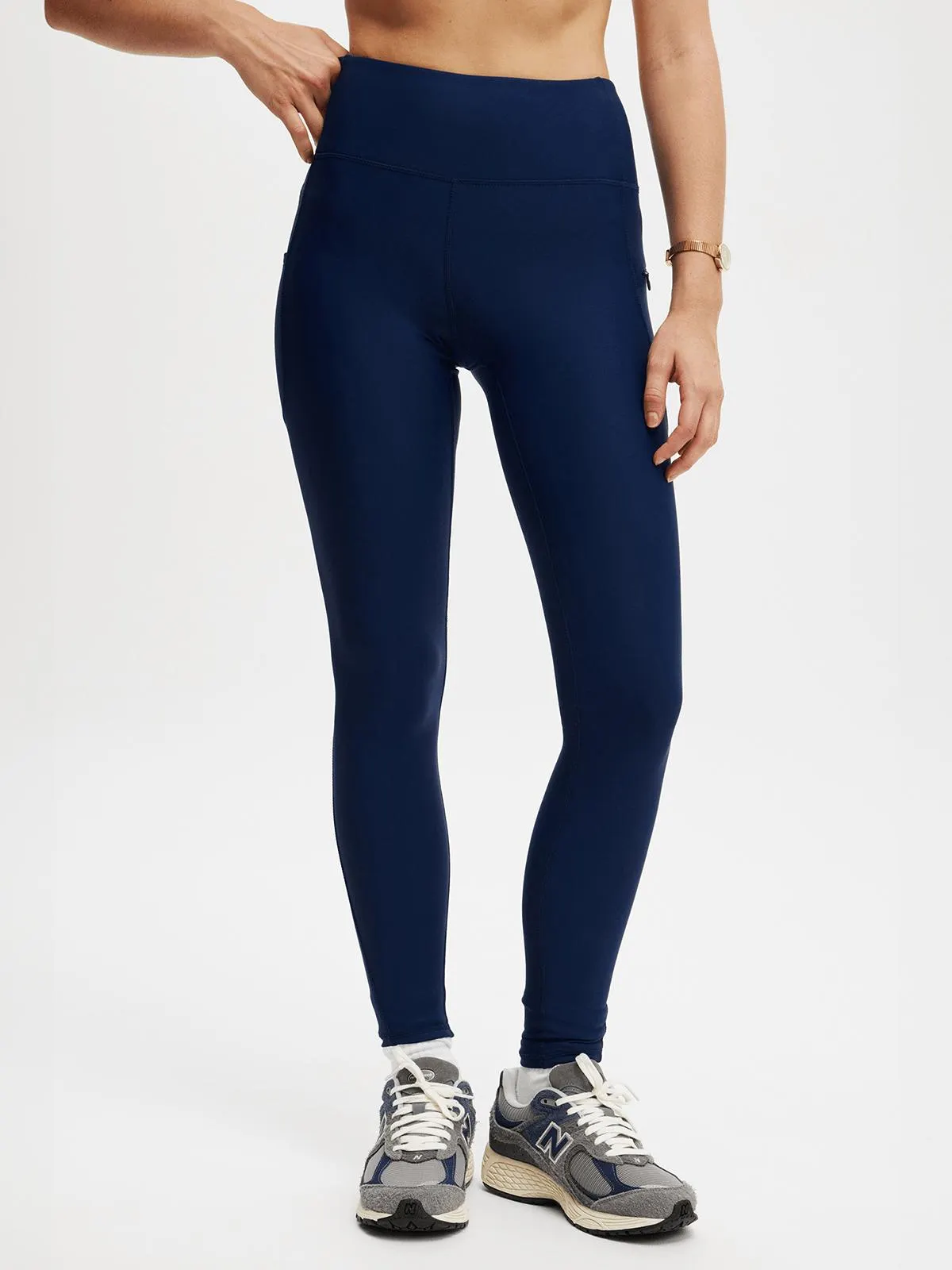 Women's Cotton On Blue Active Fleece Lined Outdoor Full Length Tights