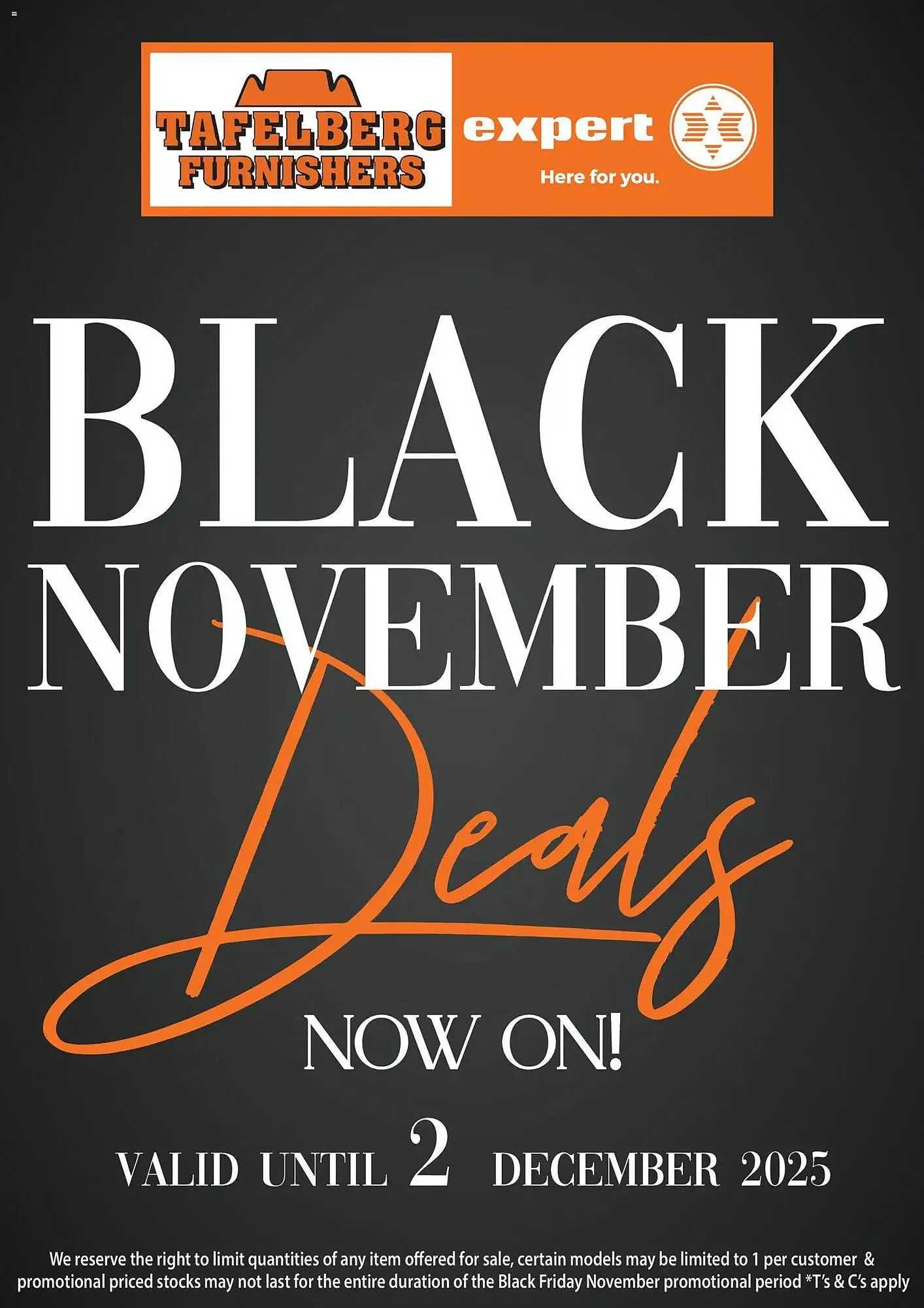 Tafelberg Furnishers catalogue from 11 November to 2 December 2025 - Catalogue Page 1