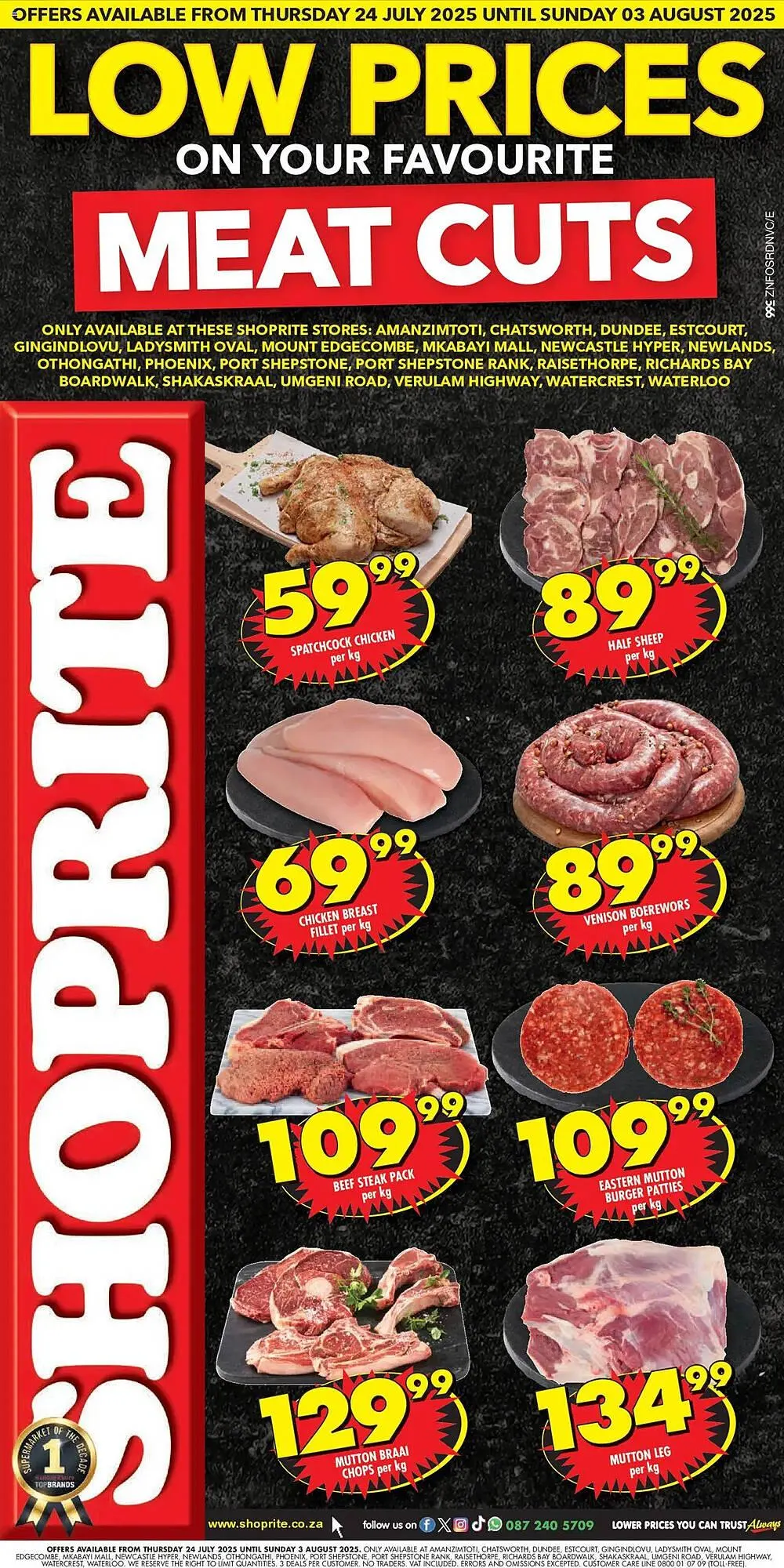 Shoprite catalogue from 24 July to 3 August 2025 - Catalogue Page 1