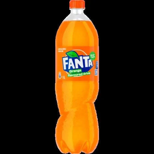 Fanta Orange Flavoured Sparkling Soft Drink Bottle 1L