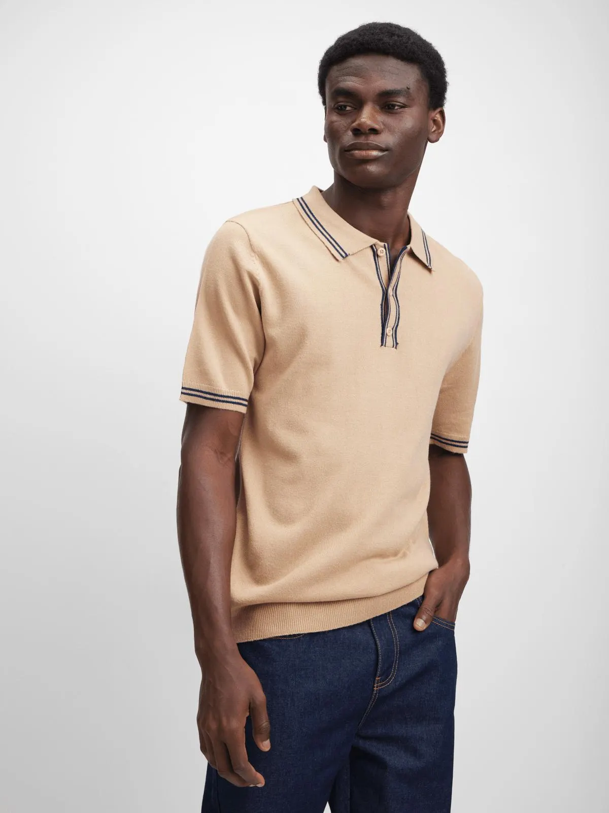 Jet Men's Tan Knit Golfer