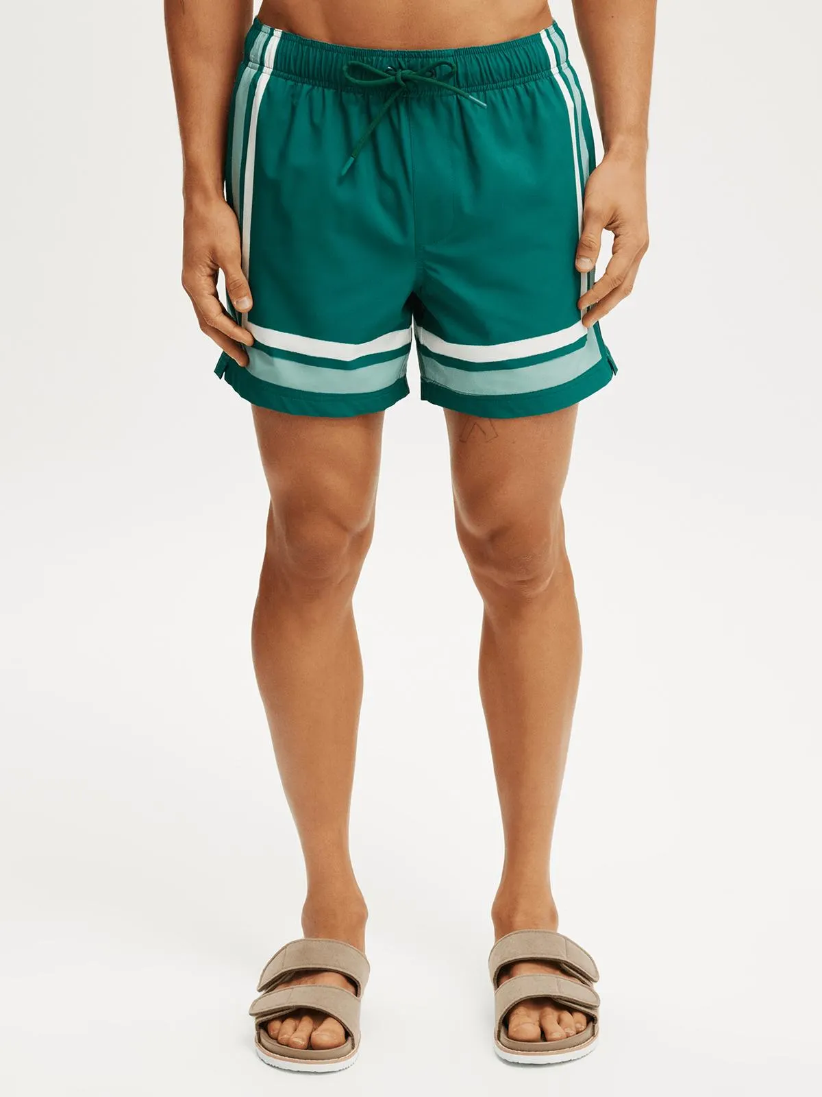 Men's Cotton On Green Stretch Swim Shorts