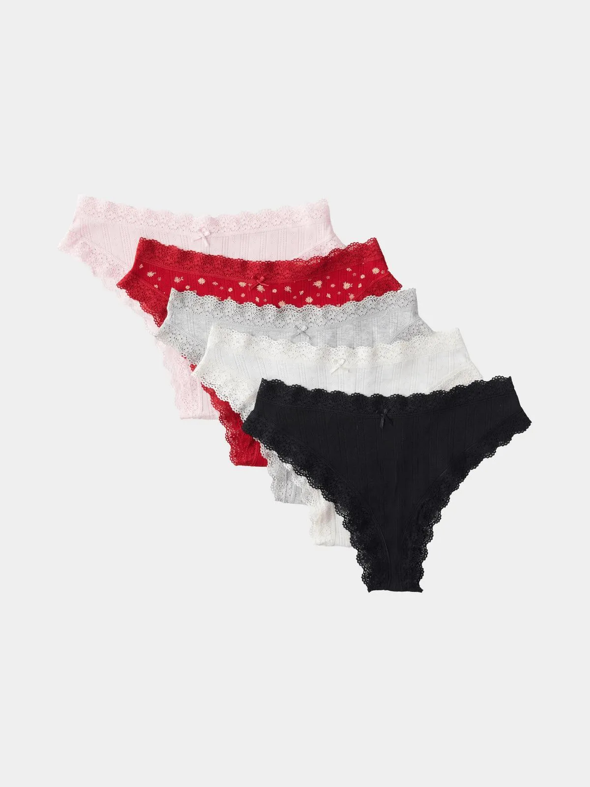 Women's Cotton On Multi Organic Cotton Lace Cheeky Briefs